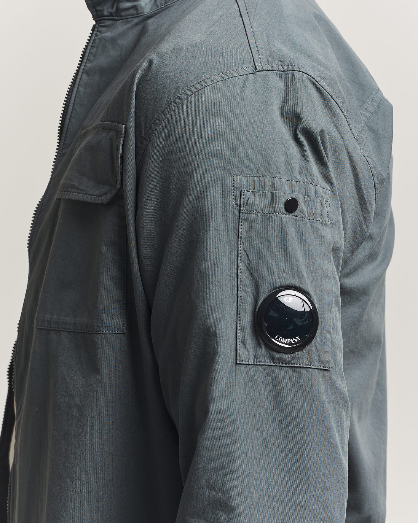 Herren | Hemden | C.P. Company | Garment Dyed Gabardine Zip Overshirt Dark Grey