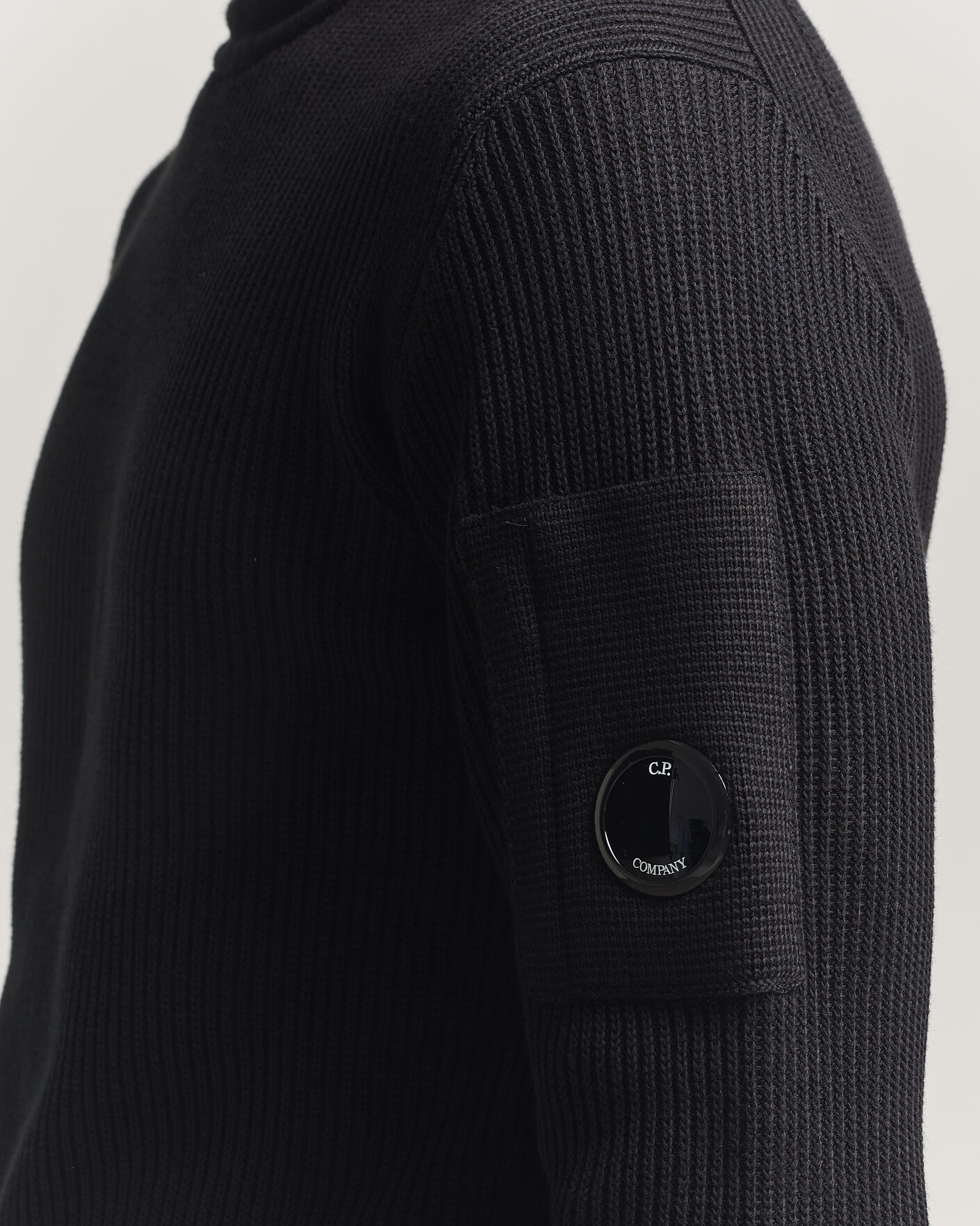 Herren | Pullover | C.P. Company | Sea Island Knitted Cotton Crewneck Black