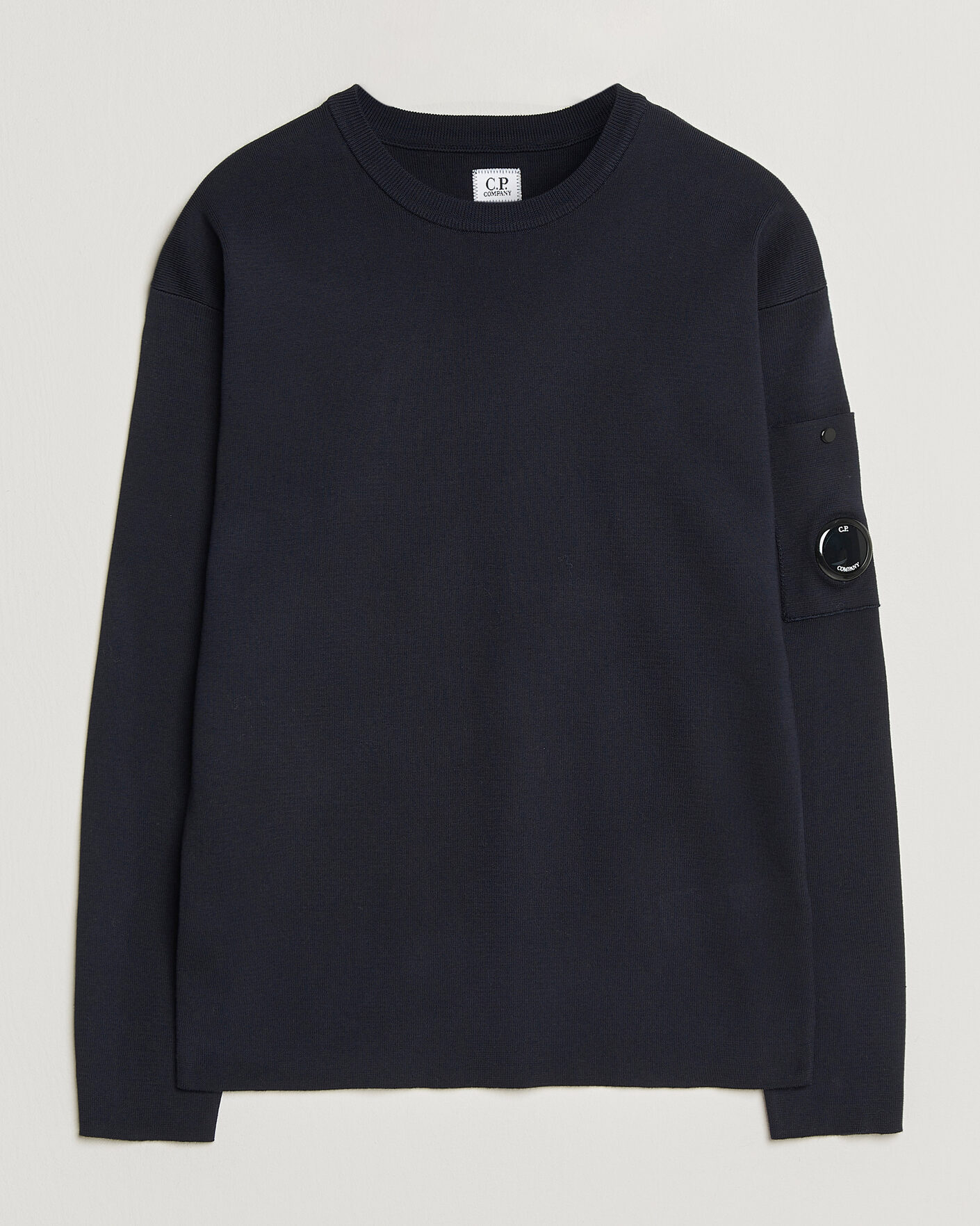 Herren | Pullover | C.P. Company | Sea Island Fine Knit Cotton Lens Crewneck Navy