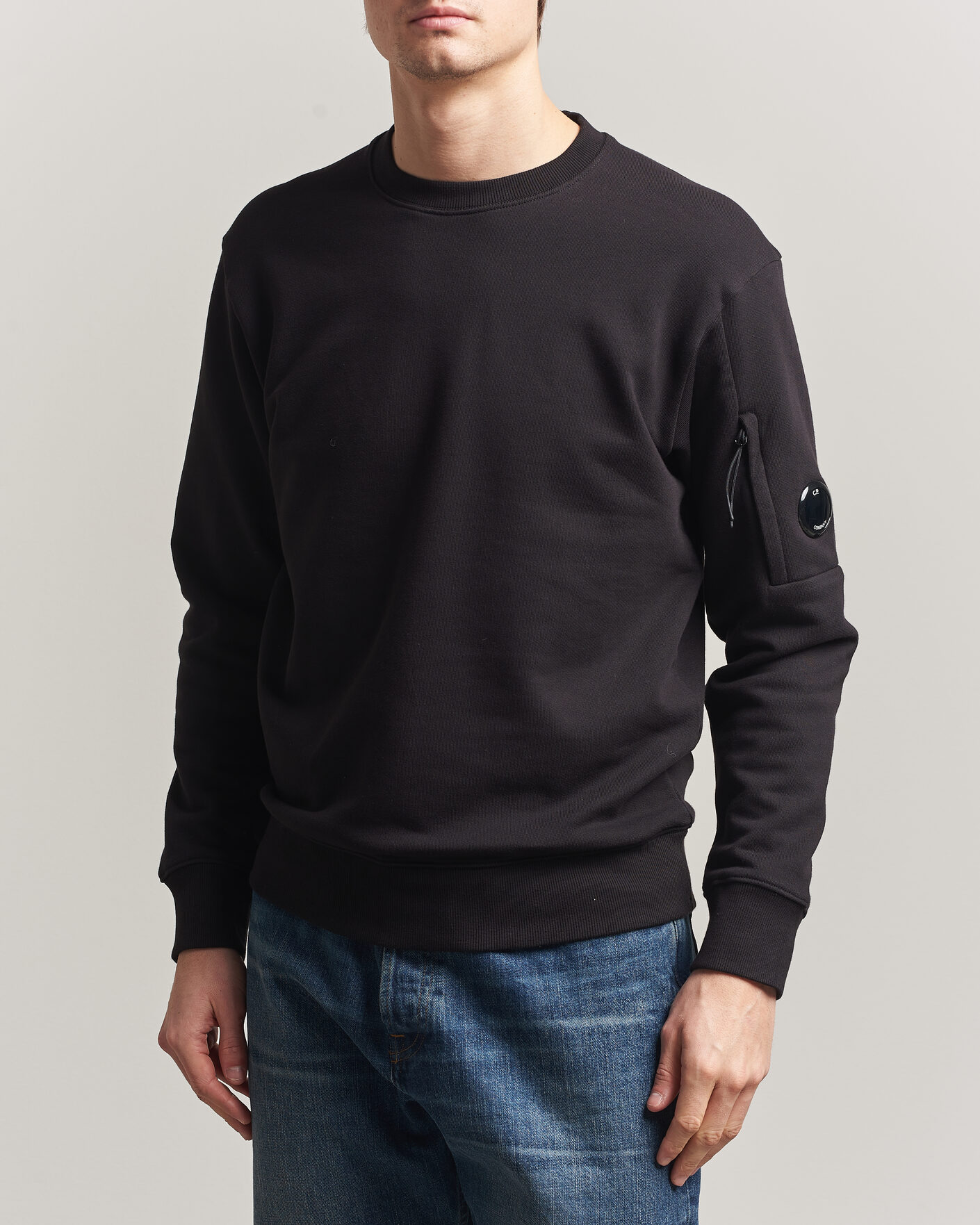 Herren | Pullover | C.P. Company | Diagonal Raised Fleece Lens Sweatshirt Black