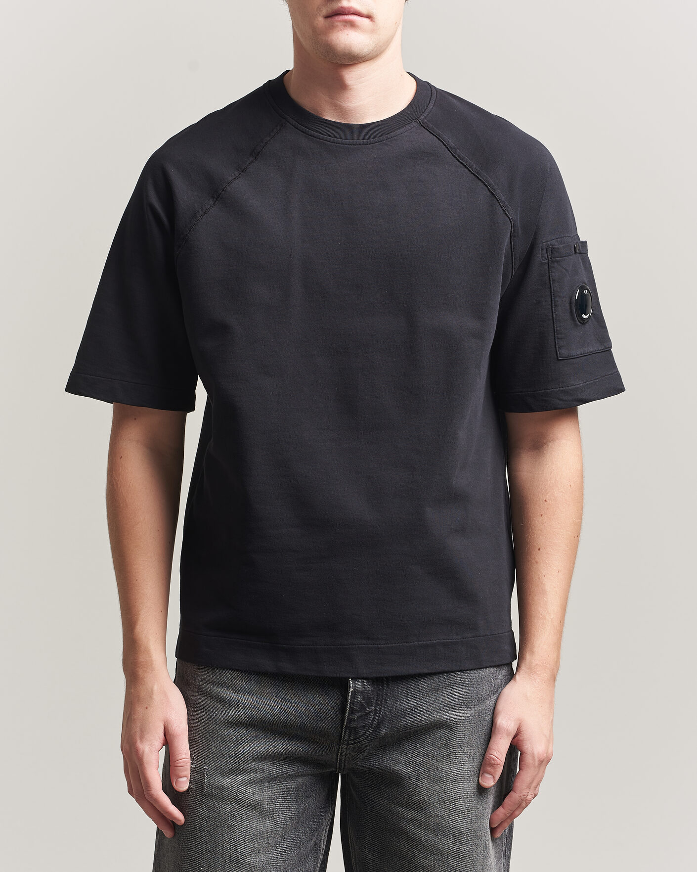 Herren | T-Shirts | C.P. Company | Heavy Weight Lens T-Shirt Black
