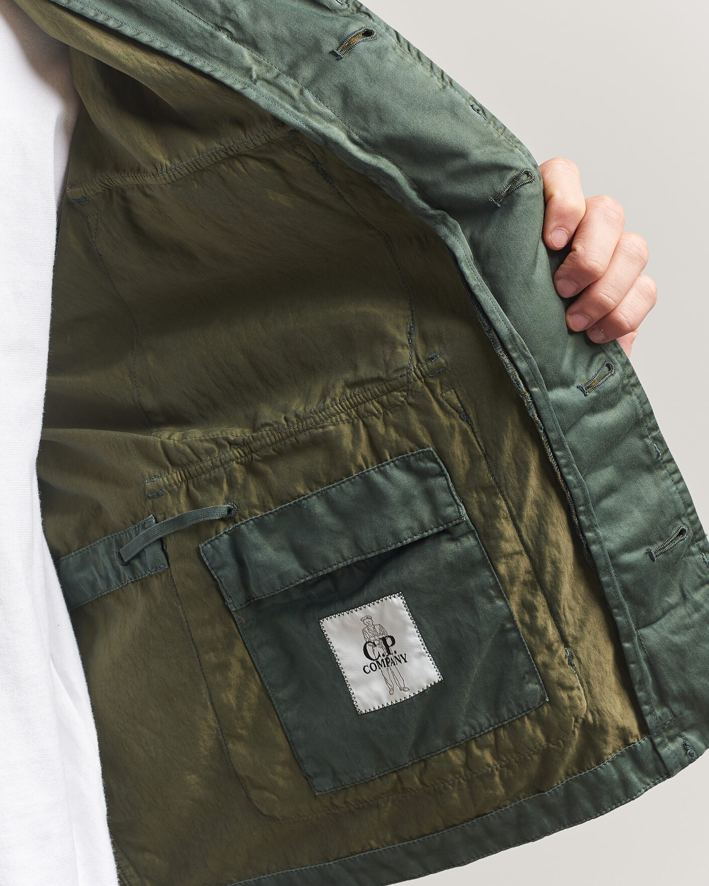 Herren | Jacken | C.P. Company | Raso Cinque Cotton Nylon Jungle Jacket Dark Green