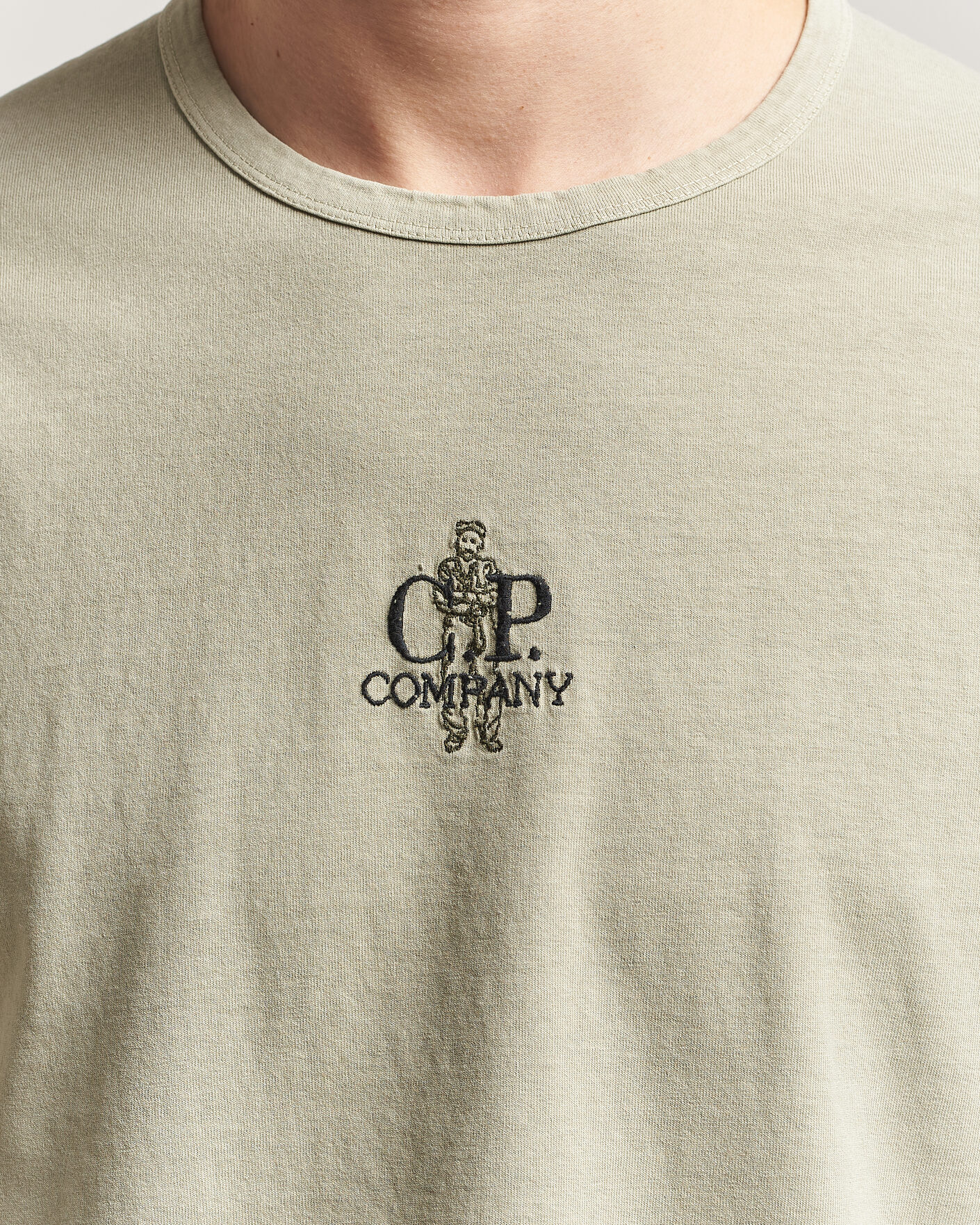 Herren | T-Shirts | C.P. Company | Back Printed Cotton T-Shirt Washed Green