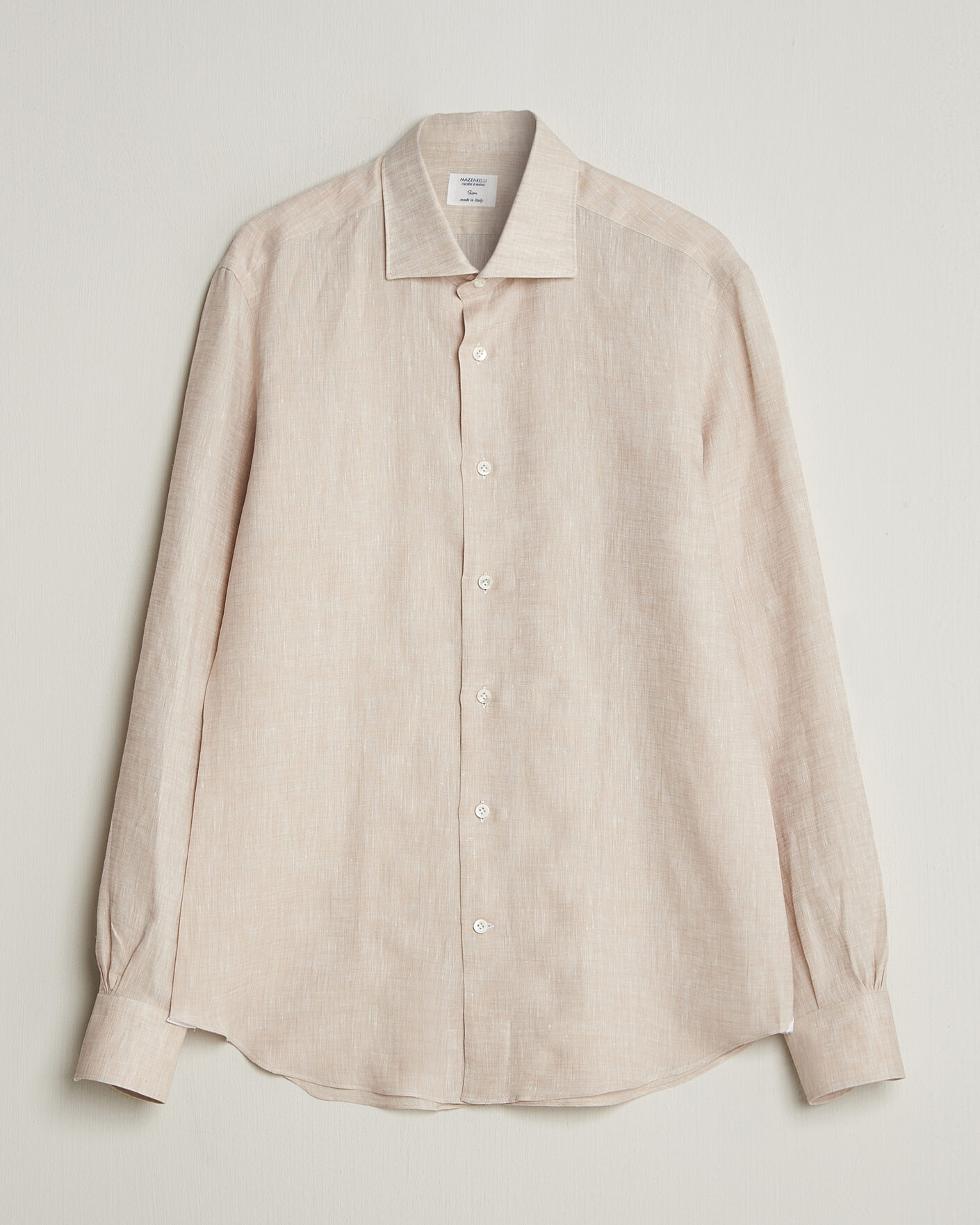 Herren | Hemden | Mazzarelli | Soft Linen Shirt Beige