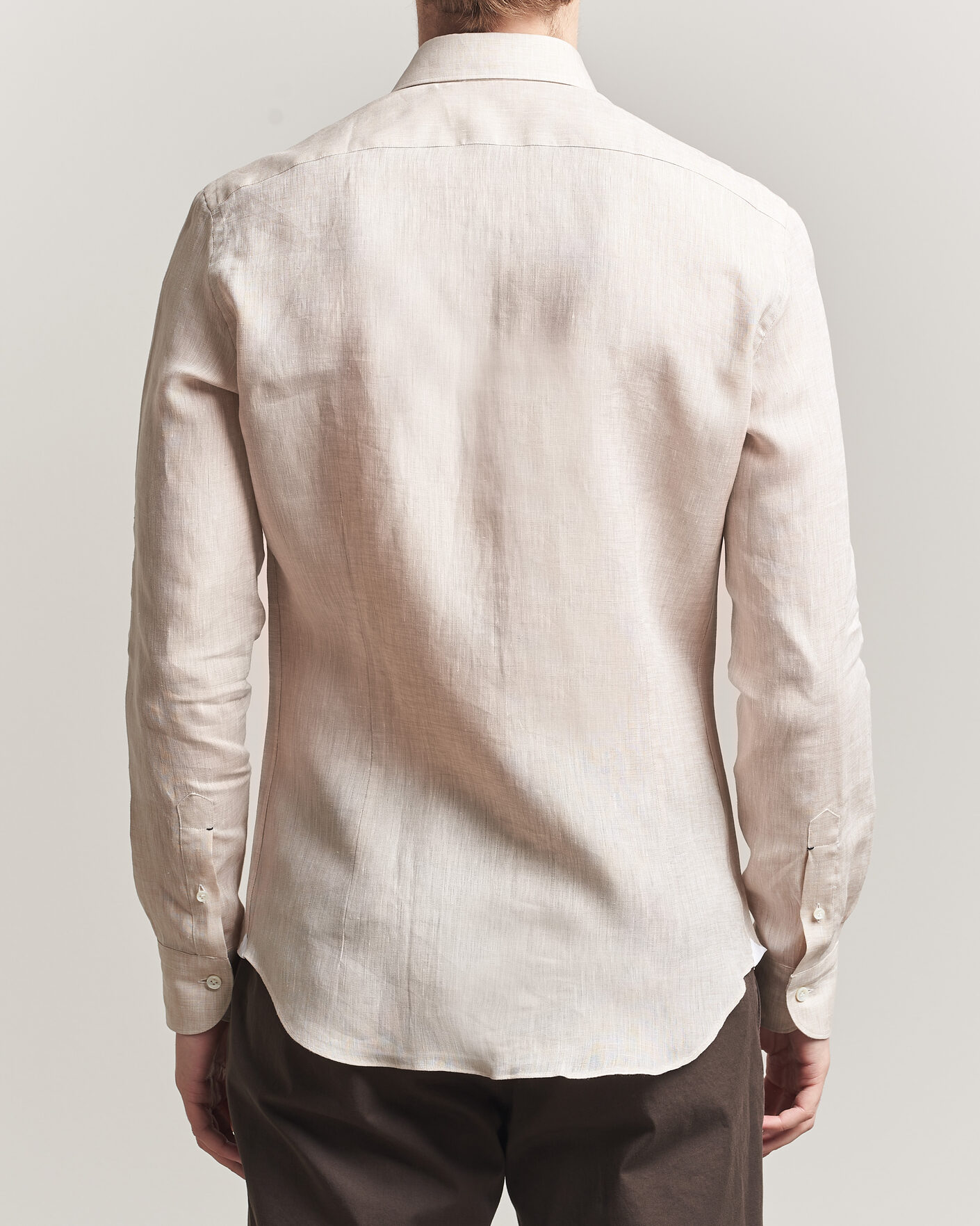 Herren | Hemden | Mazzarelli | Soft Linen Shirt Beige