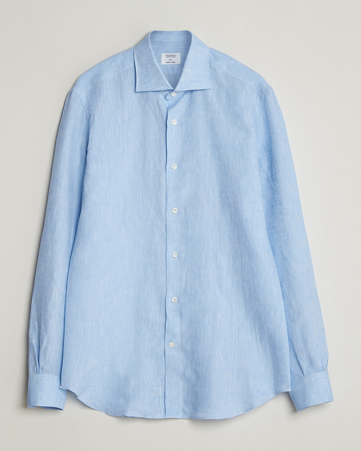 Herren | Hemden | Mazzarelli | Soft Linen Shirt Light Blue