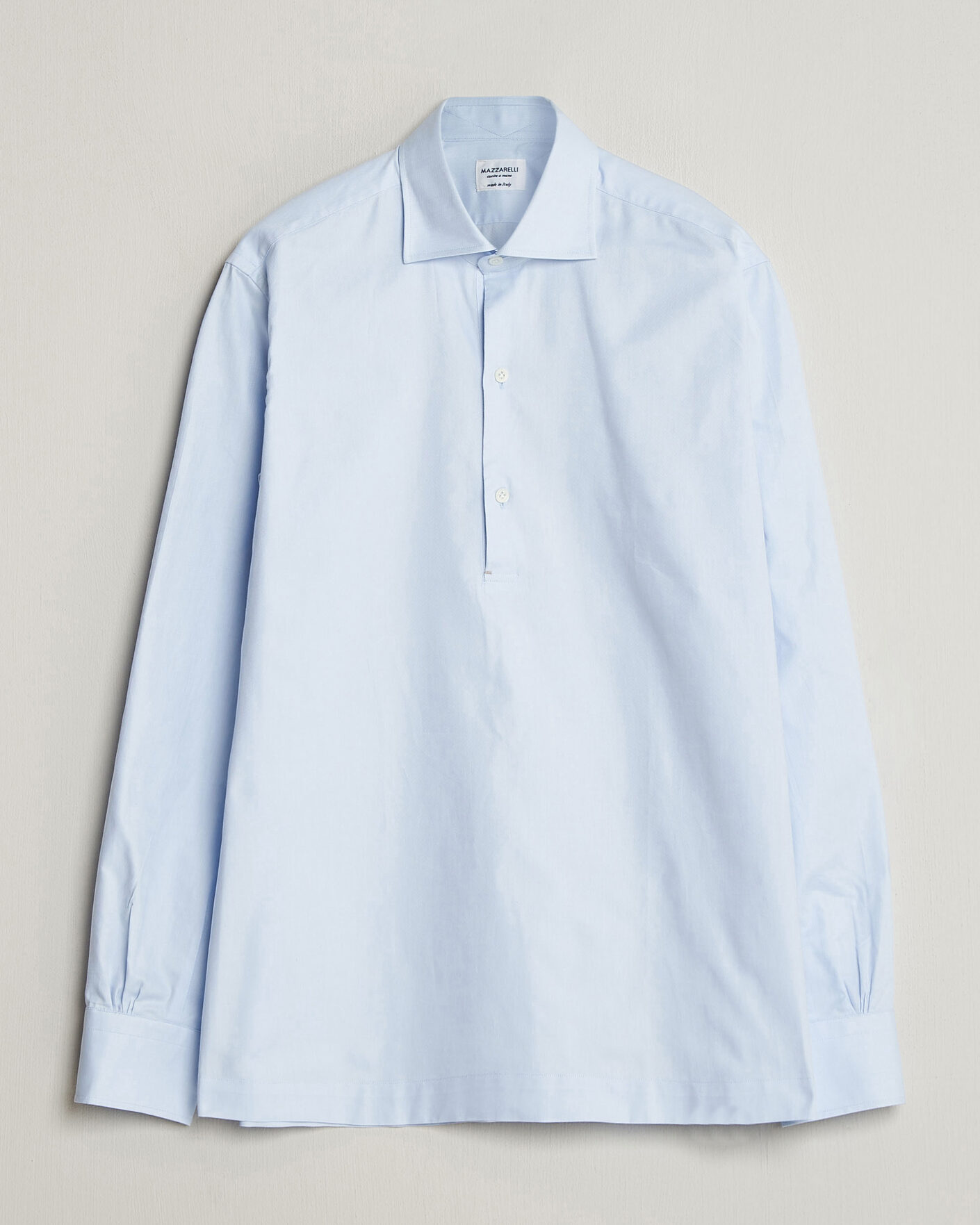 Herren | Hemden | Mazzarelli | Soft Oxford Popover Shirt Light Blue