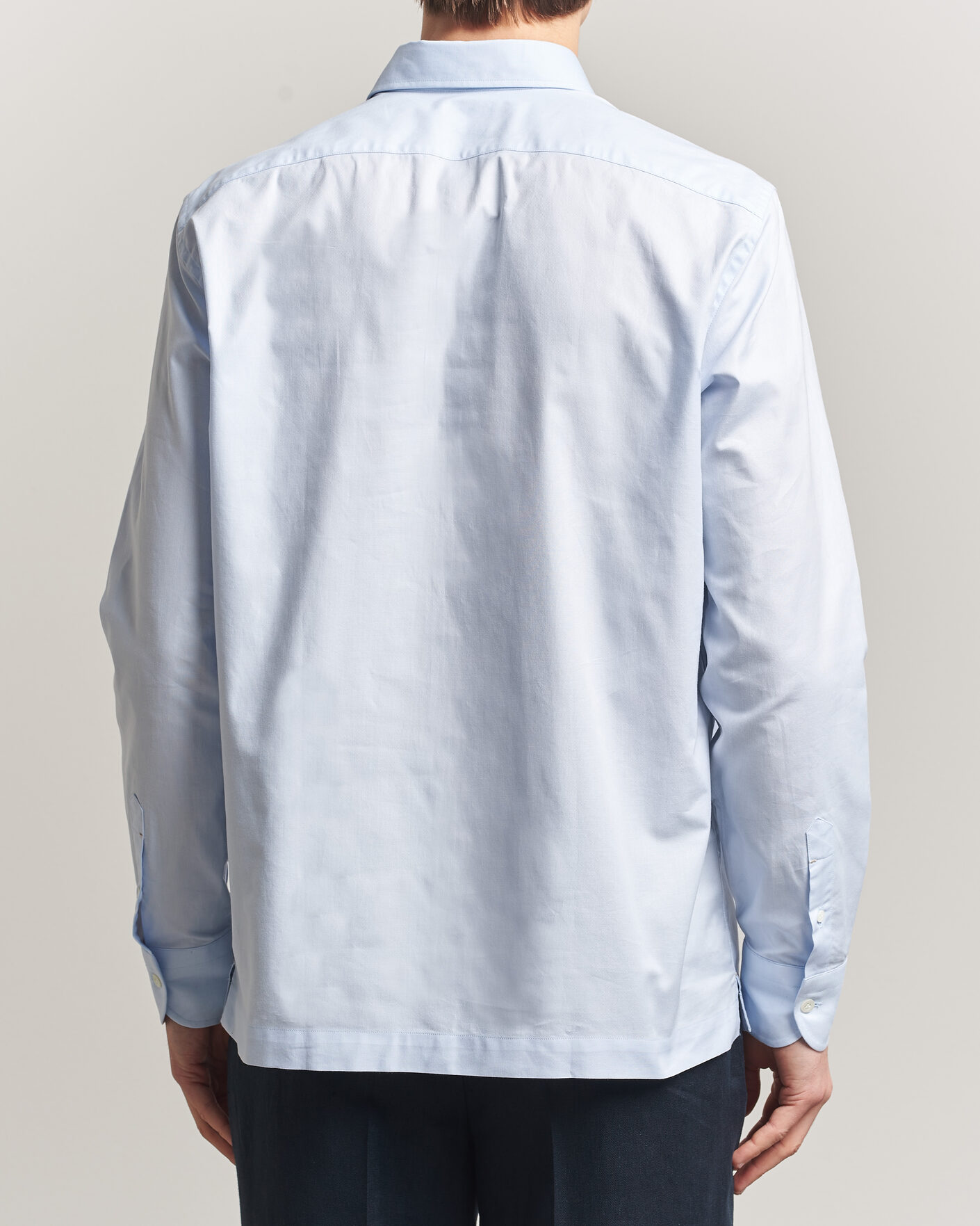 Herren | Hemden | Mazzarelli | Soft Oxford Popover Shirt Light Blue