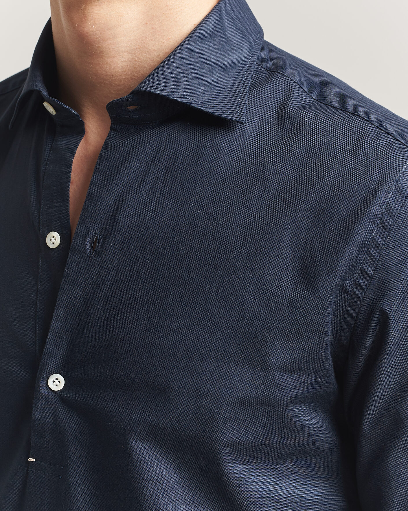 Herren | Hemden | Mazzarelli | Soft Oxford Popover Shirt Navy