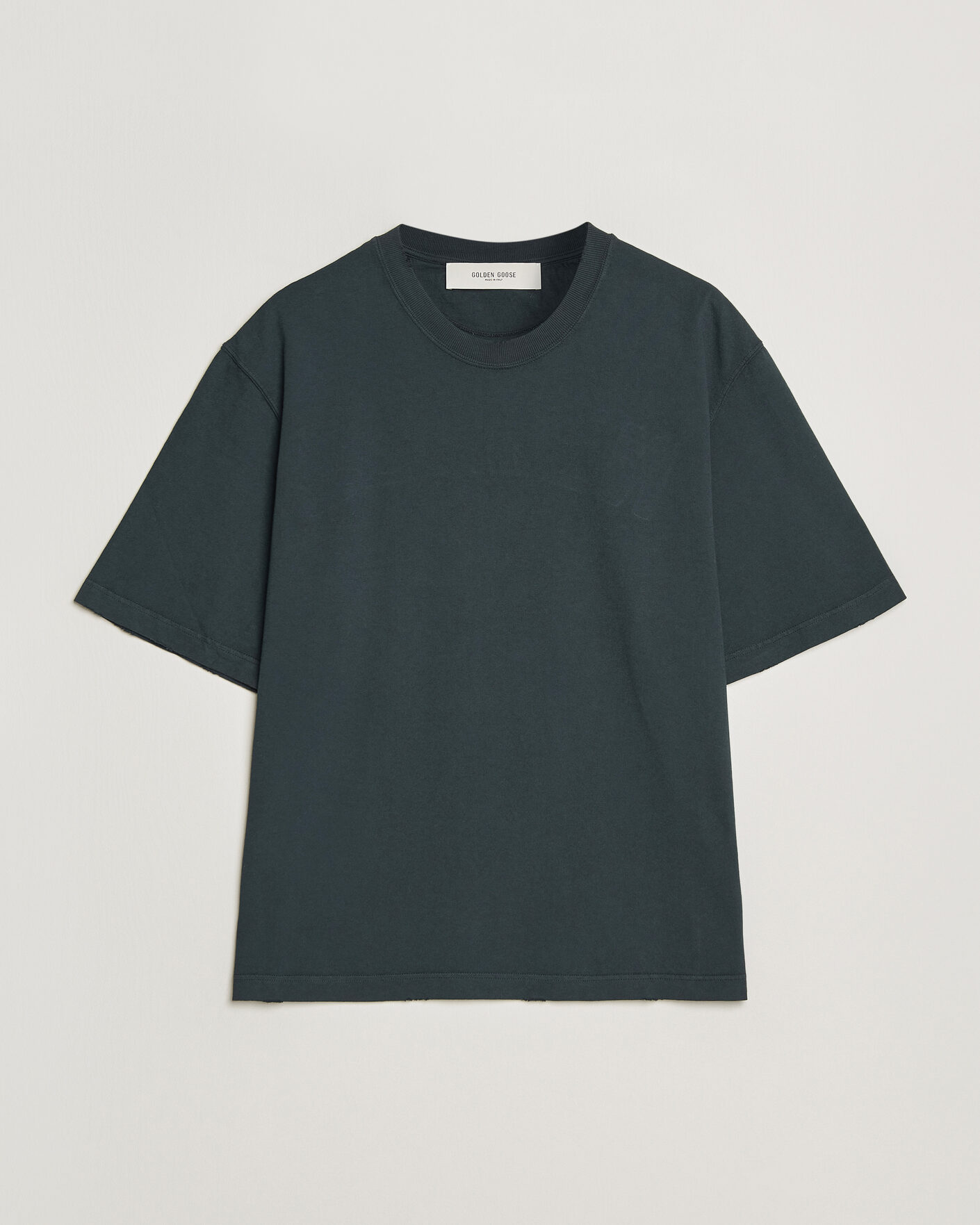 Herren | T-Shirts | Golden Goose | Relaxed Fit Cotton T-Shirt Washed Black
