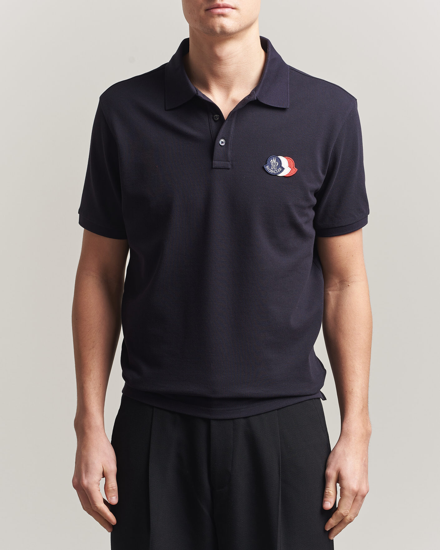Herren | Poloshirts | Moncler | Tricolore Logo Polo Navy