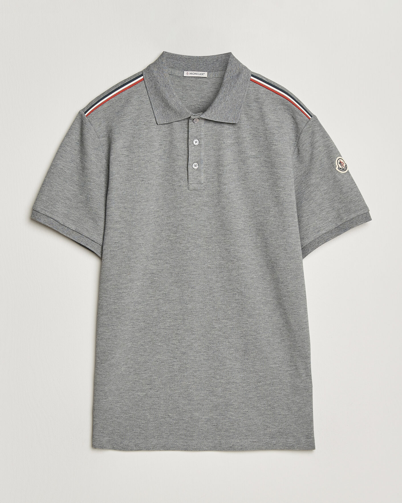 Herren | Poloshirts | Moncler | Tricolore Shoulder Polo Light Grey