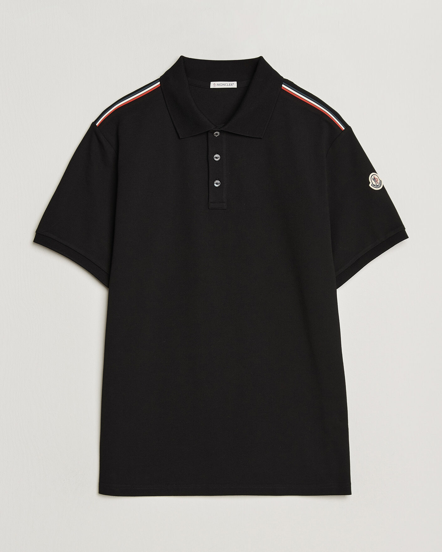 Herren | Poloshirts | Moncler | Tricolore Shoulder Polo Black