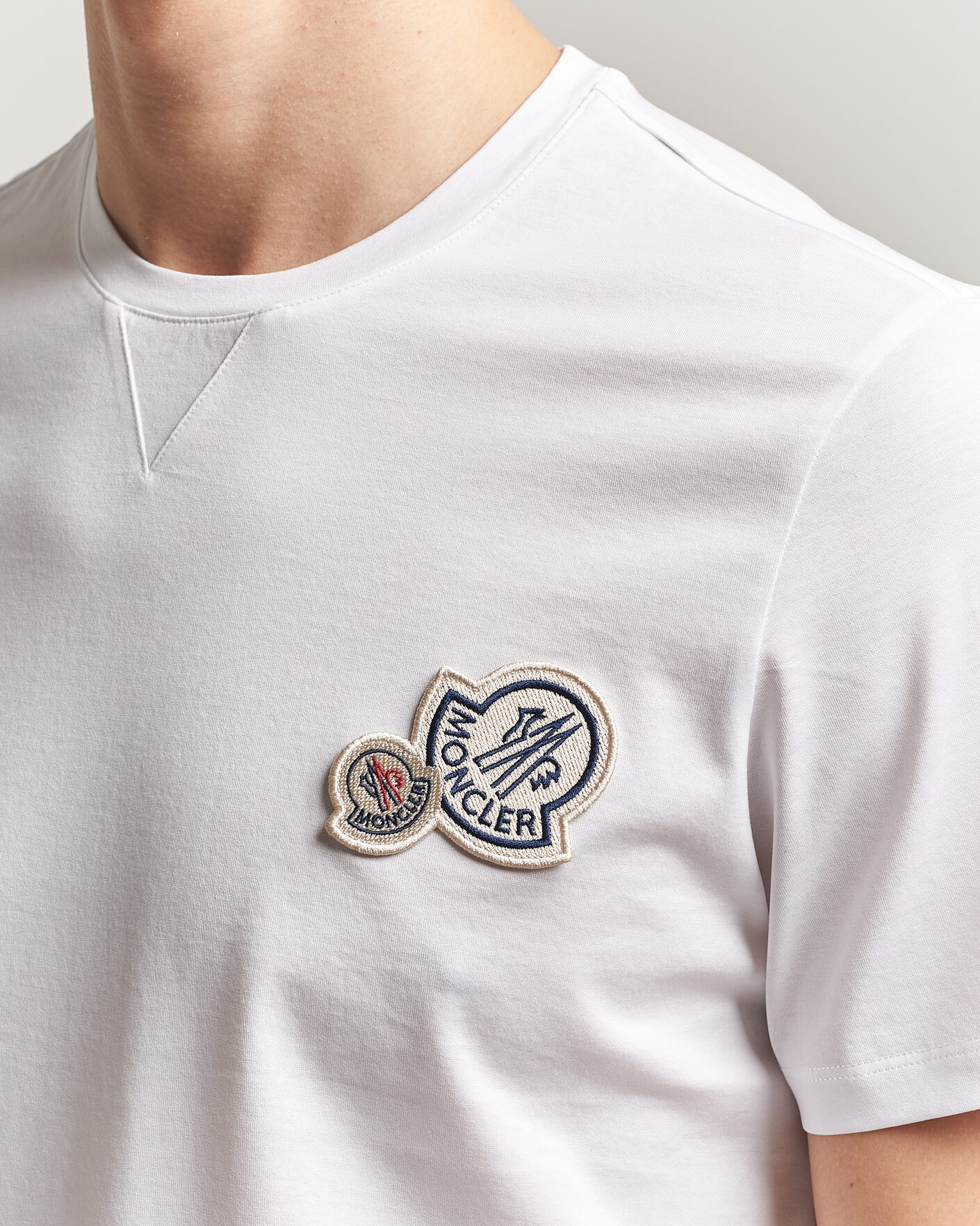Herren | T-Shirts | Moncler | Double Logo T-Shirt White