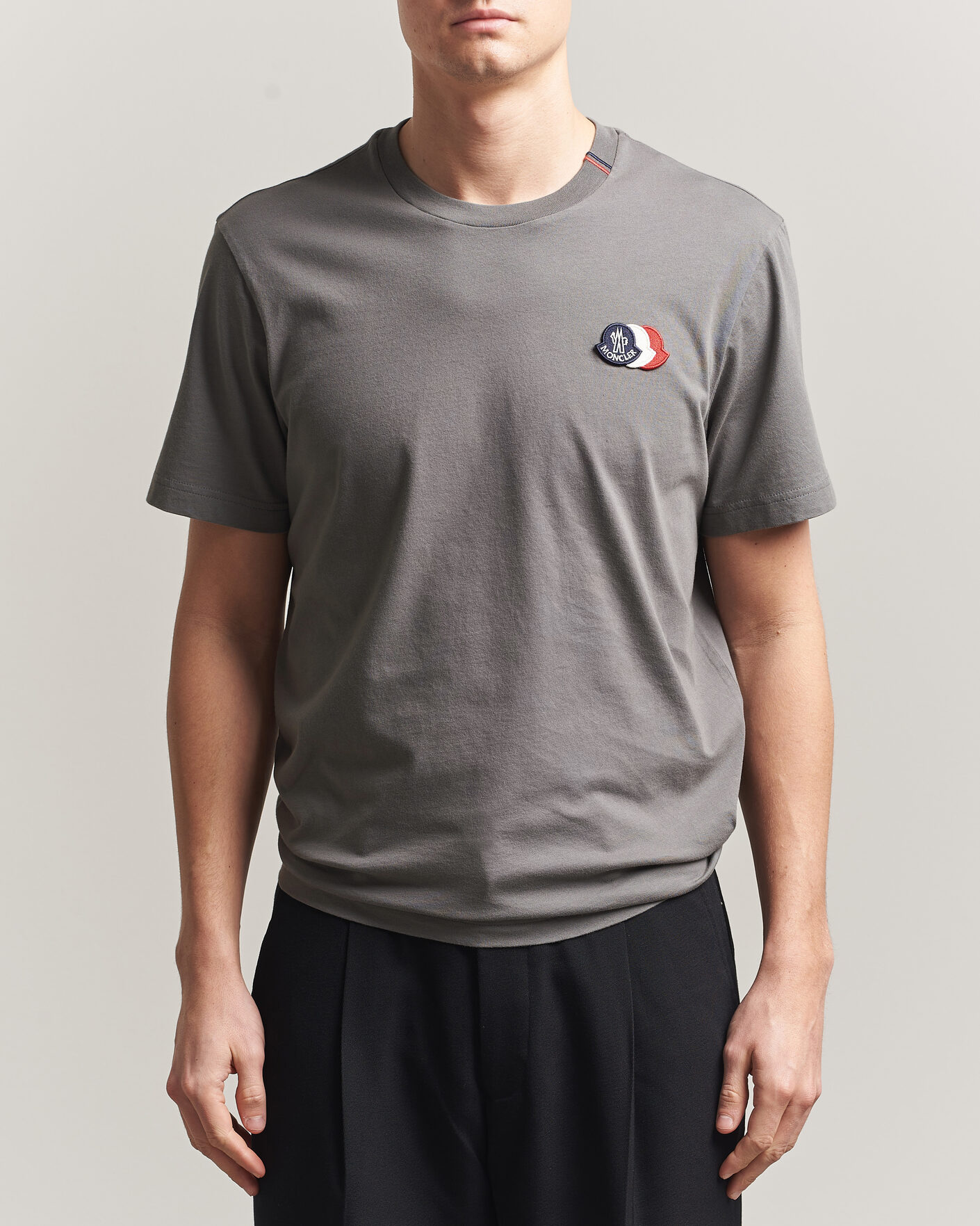 Herren | T-Shirts | Moncler | Tricolore Logo T-Shirt Grey