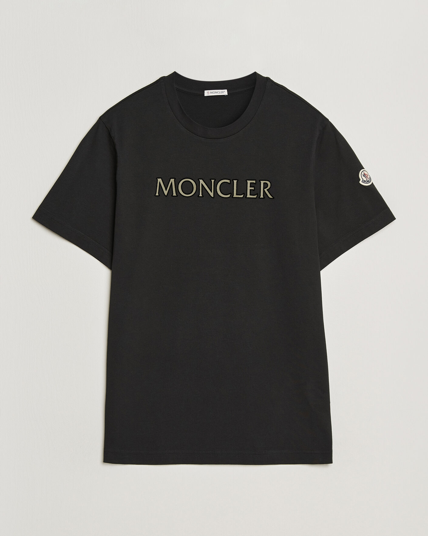Herren | T-Shirts | Moncler | Flock Print Logo T-Shirt Black