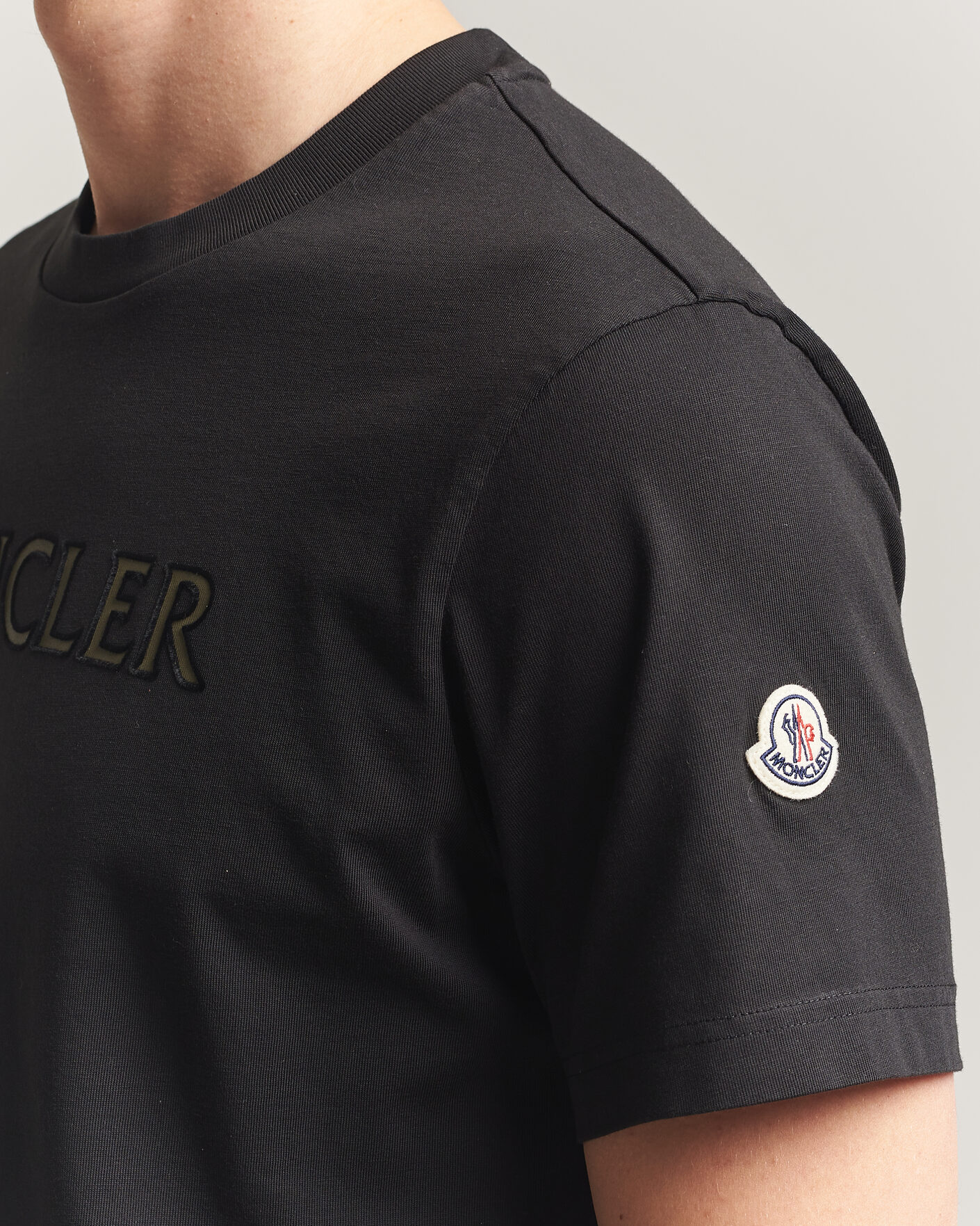 Herren | T-Shirts | Moncler | Flock Print Logo T-Shirt Black