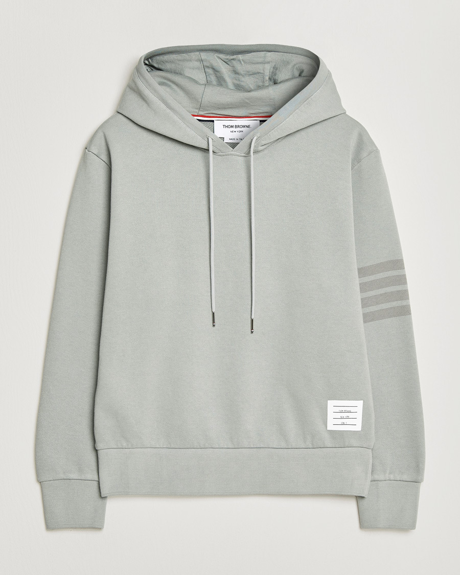 Herren | Pullover | Thom Browne | Overdyed 4-Bar Hoodie Light Grey