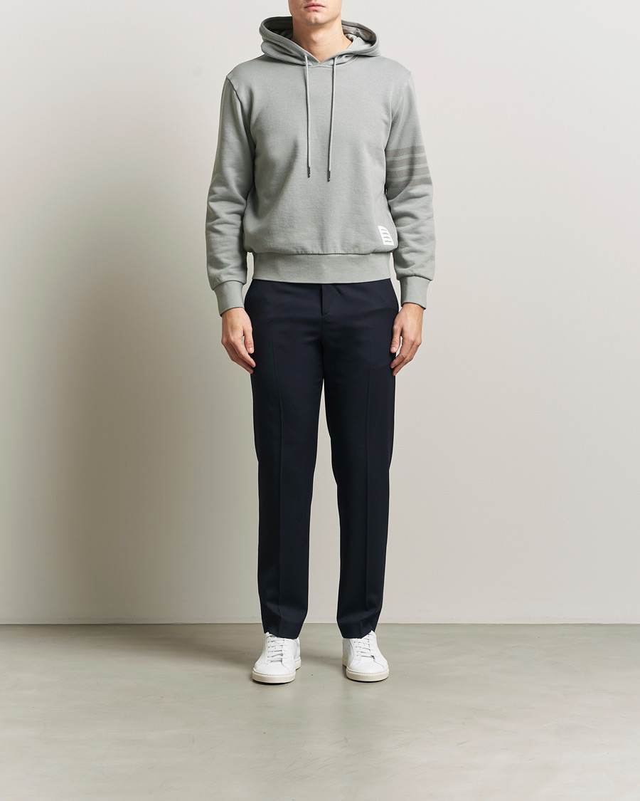 Herren | Pullover | Thom Browne | Overdyed 4-Bar Hoodie Light Grey