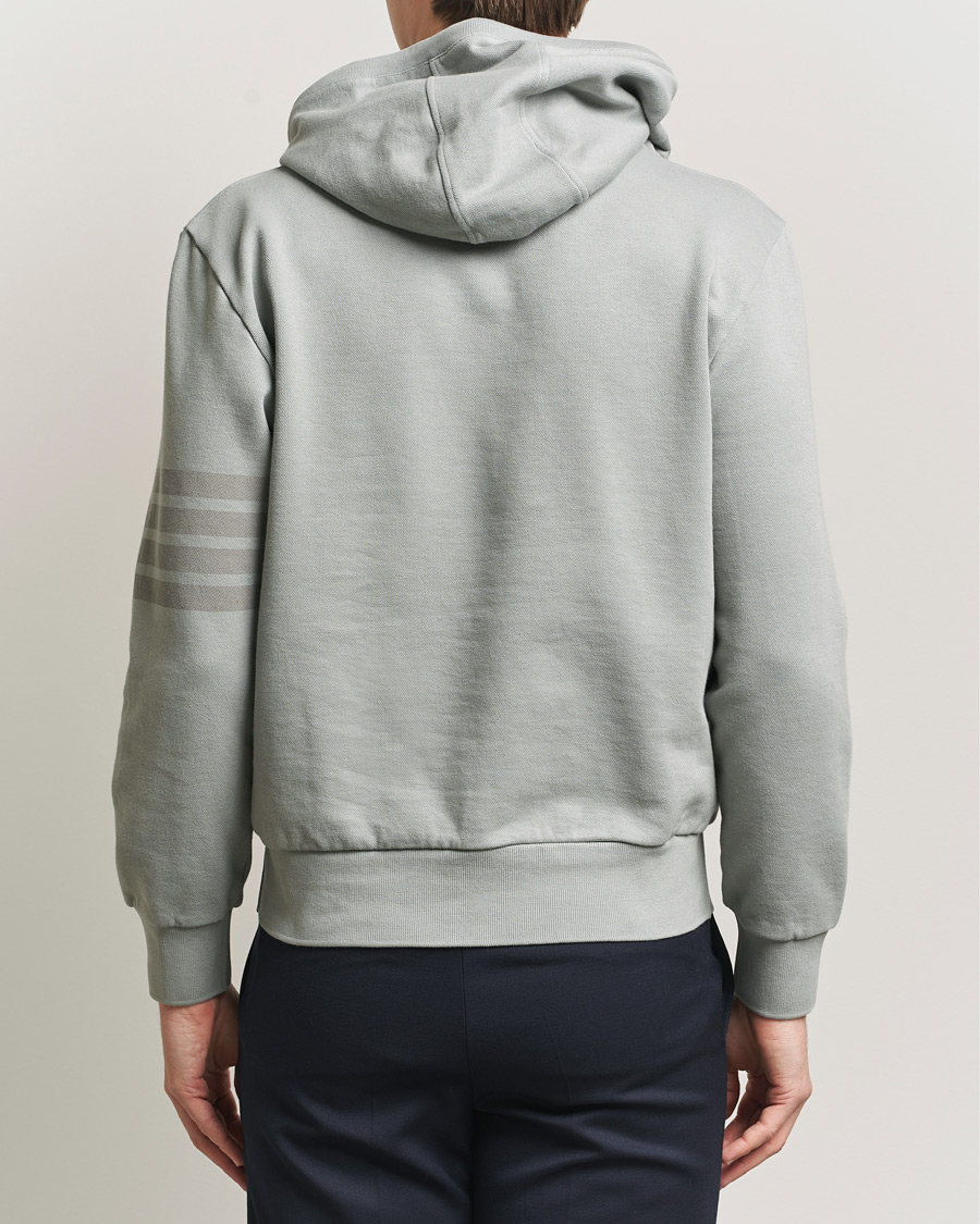 Herren | Pullover | Thom Browne | Overdyed 4-Bar Hoodie Light Grey