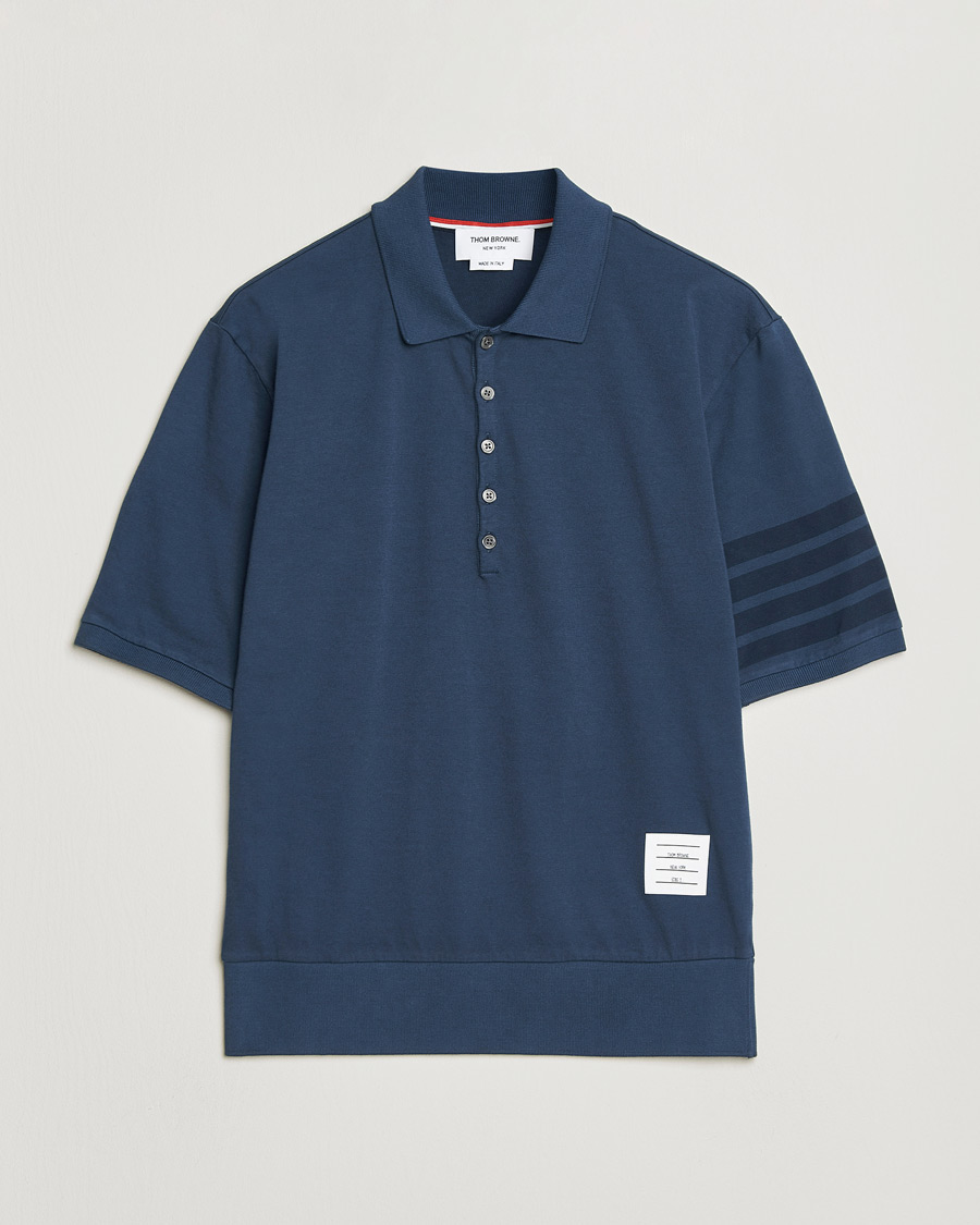 Herren | Poloshirts | Thom Browne | Overdyed 4 Bar Polo Navy