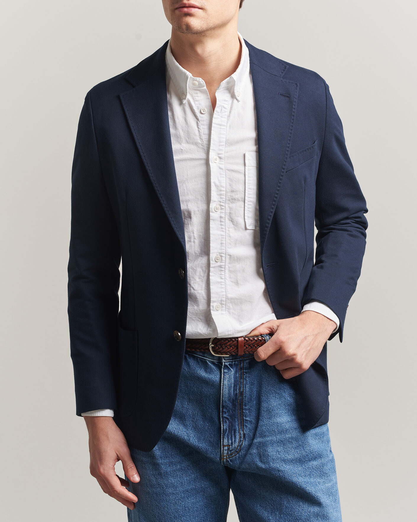 Herren | Sakkos | Morris | Cotton Jersey Blazer Navy