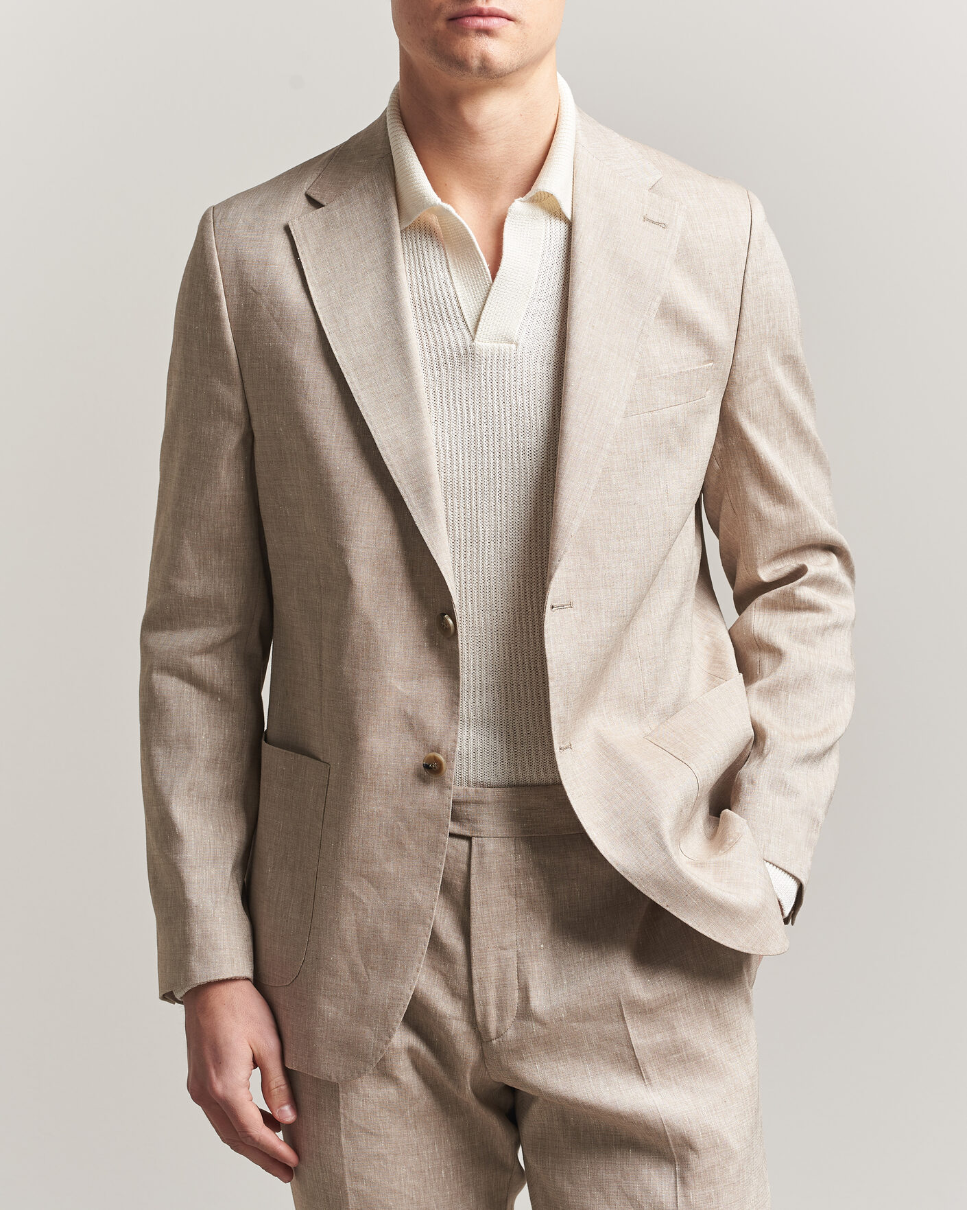 Herren | Sakkos | Morris | Linen Suit Blazer Khaki