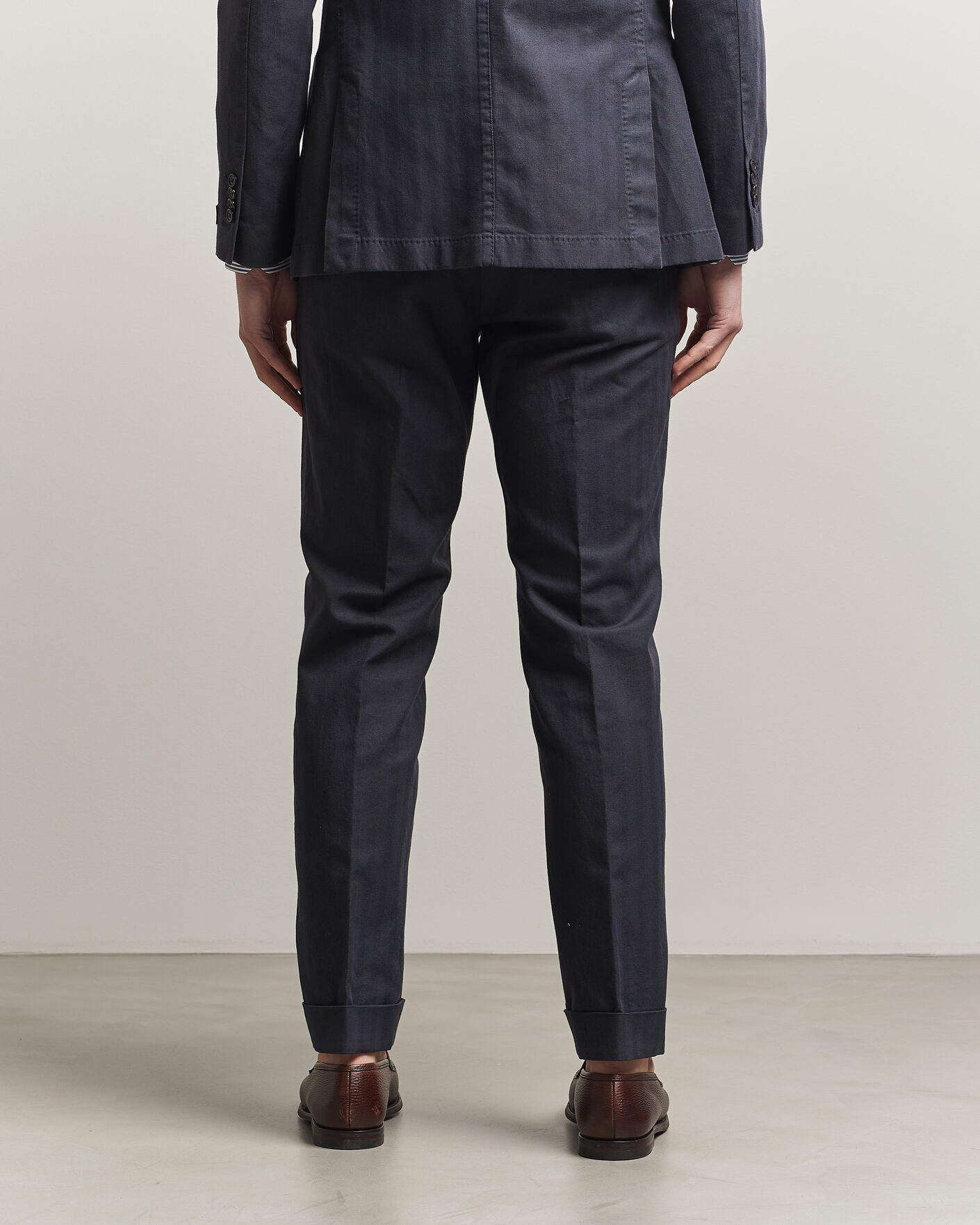 Herren | Hosen | Morris | Jack Herringbone Cotton Trousers Blue
