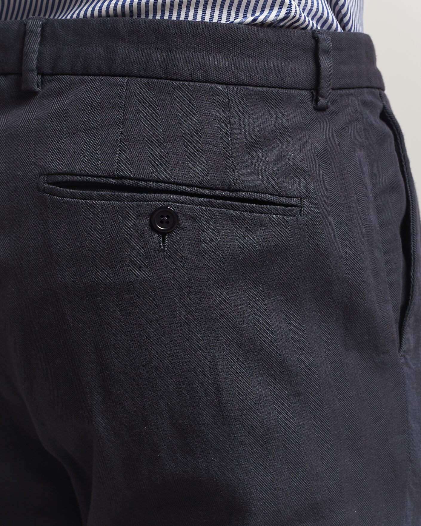 Herren | Hosen | Morris | Jack Herringbone Cotton Trousers Blue