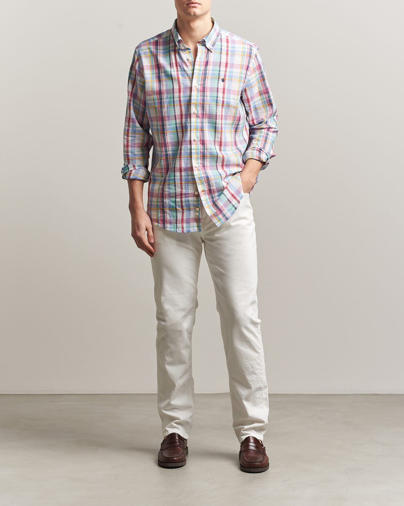 Herren | Hosen | Morris | James Brushed 5-Pocket Jeans Off White