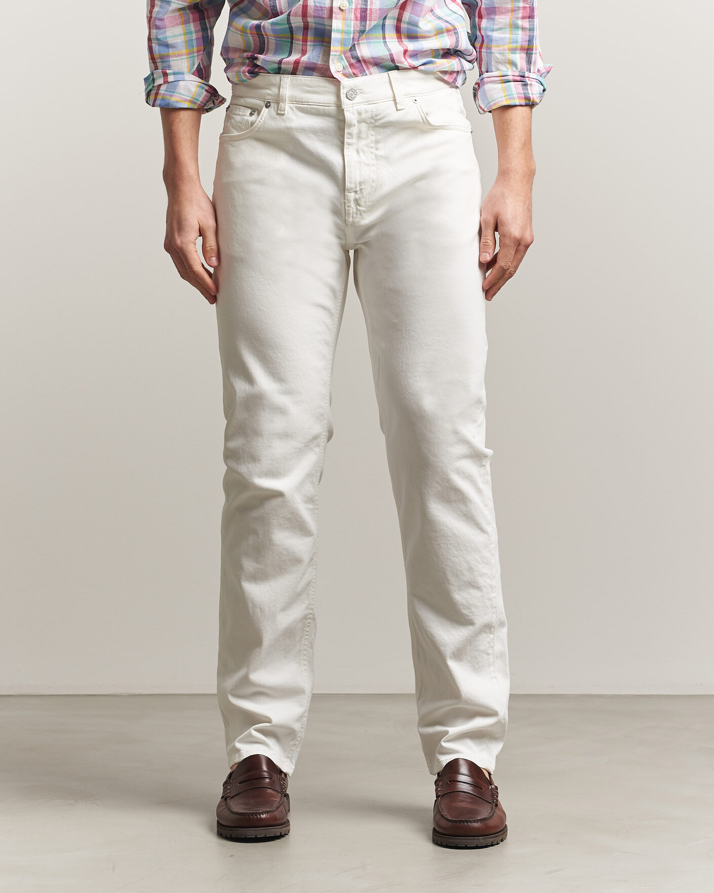 Herren | Hosen | Morris | James Brushed 5-Pocket Jeans Off White