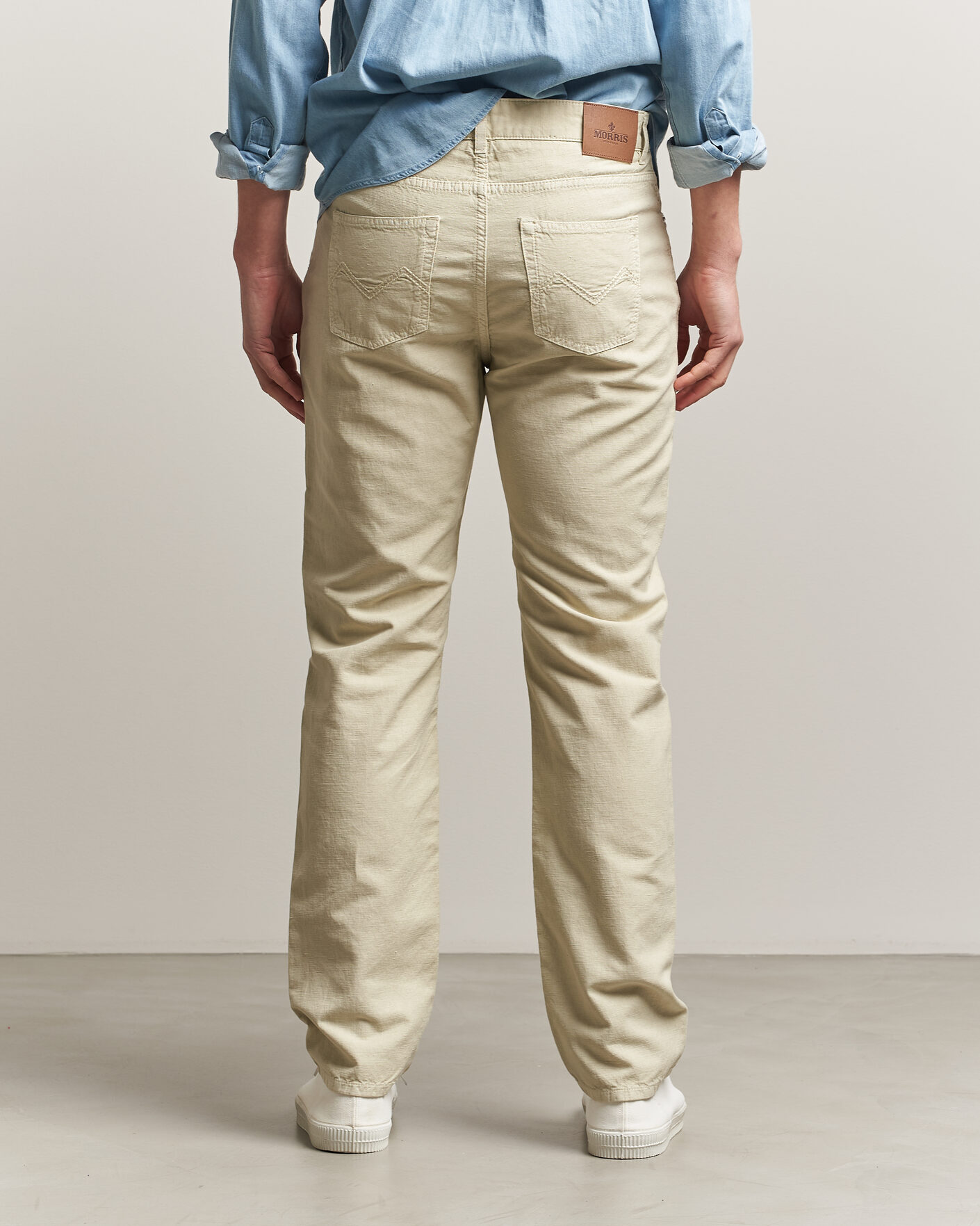 Herren | Hosen | Morris | James Washed Linen 5-Pocket Pants Khaki