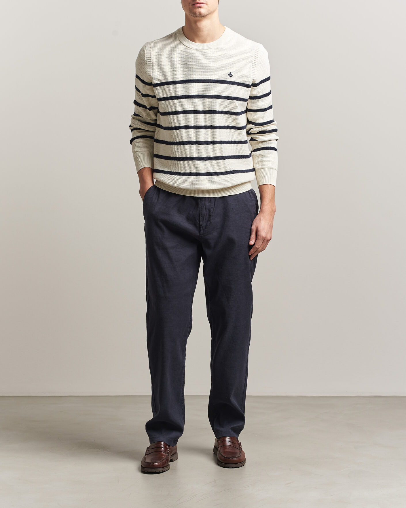 Herren | Hosen | Morris | Fenix Linen Trousers Navy