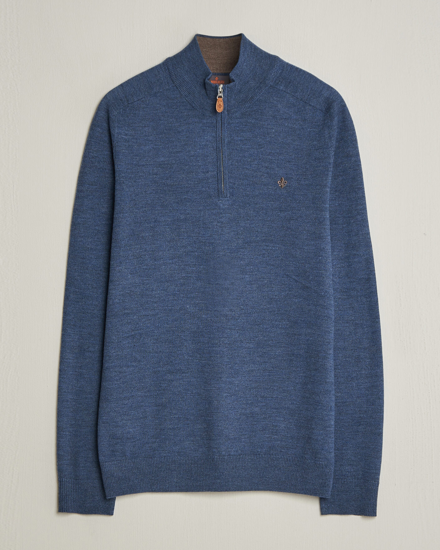 Herren | Pullover | Morris | John Merino Half-Zip Blue