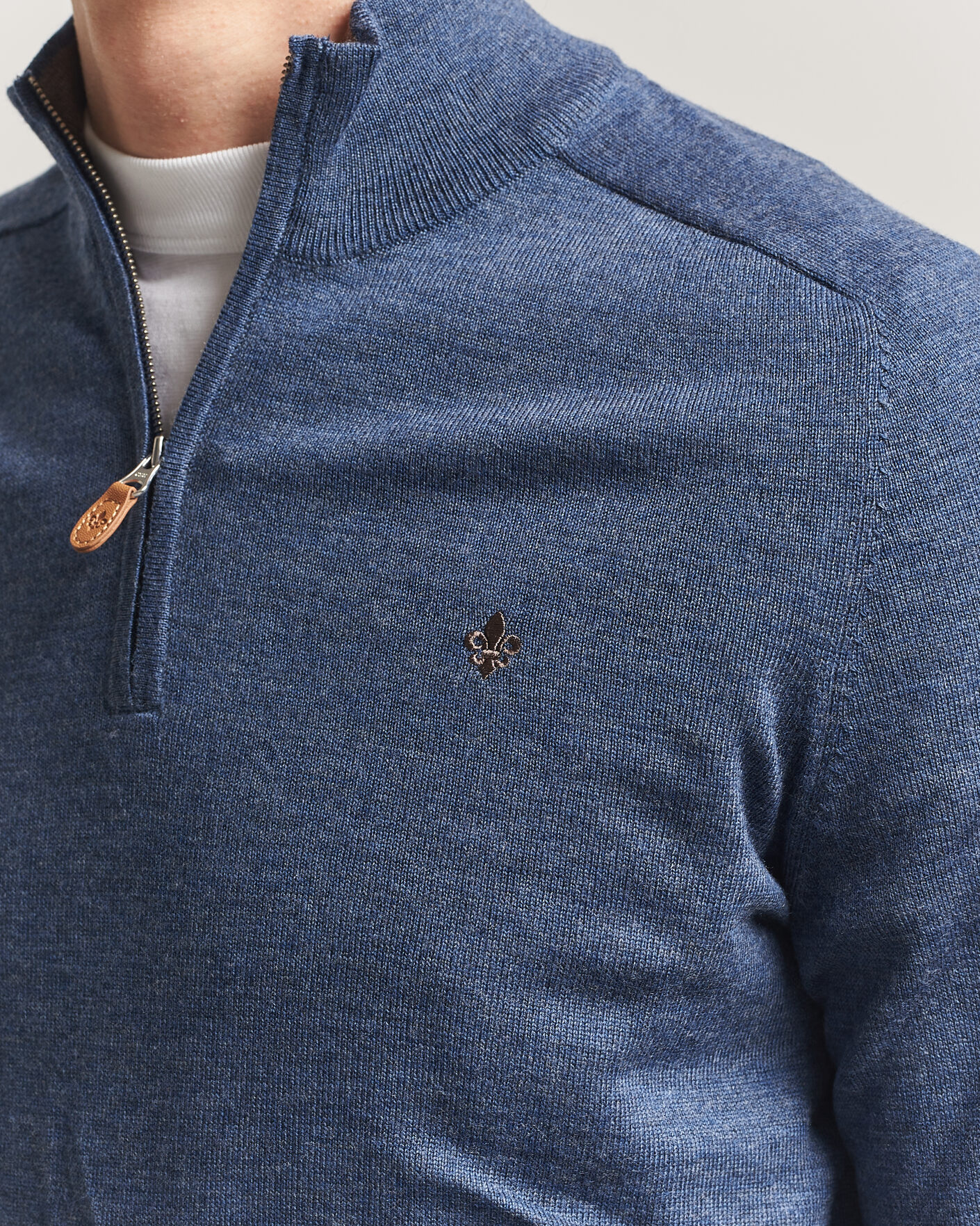 Herren | Pullover | Morris | John Merino Half-Zip Blue