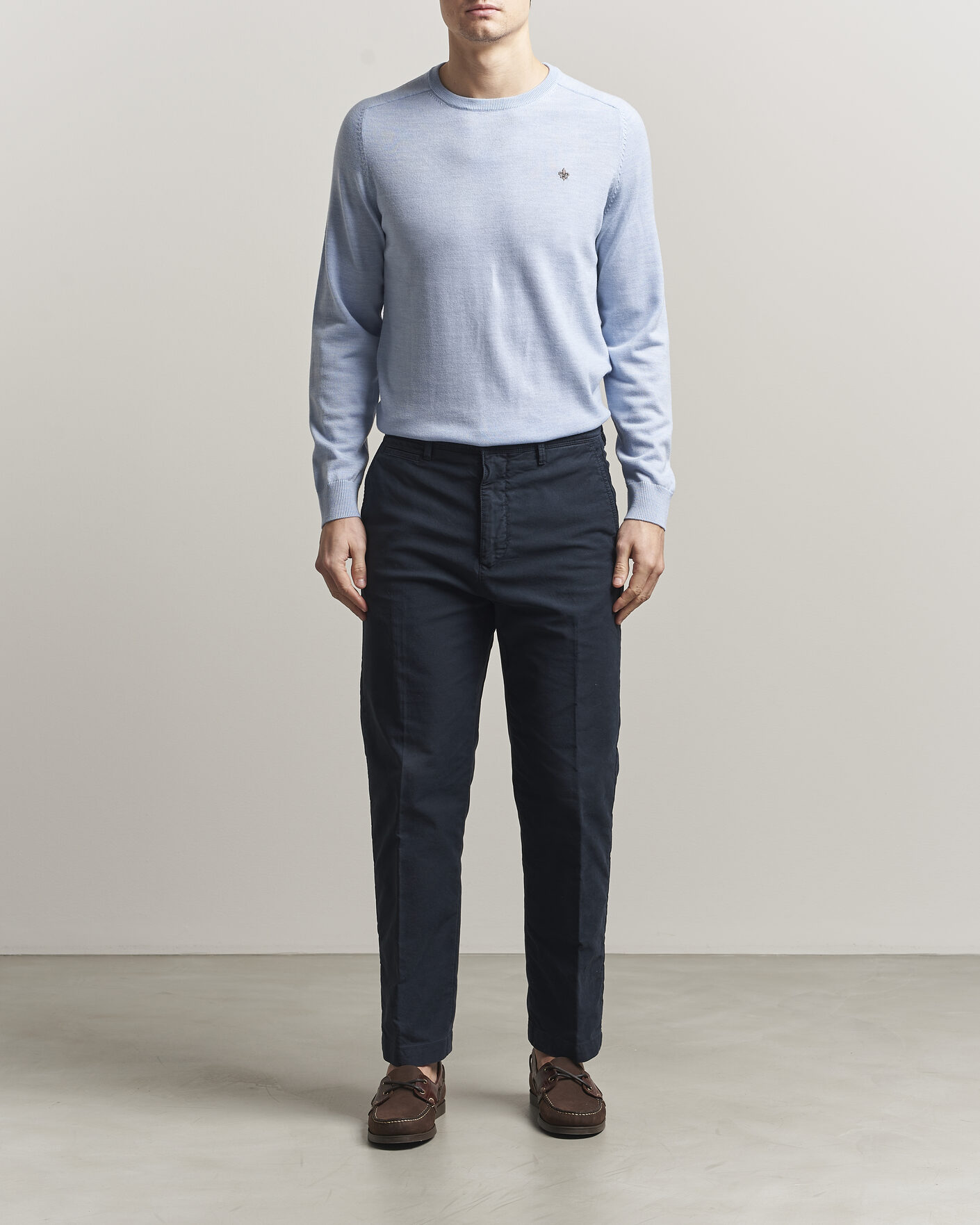 Herren | Pullover | Morris | Merino Oneck Light Blue