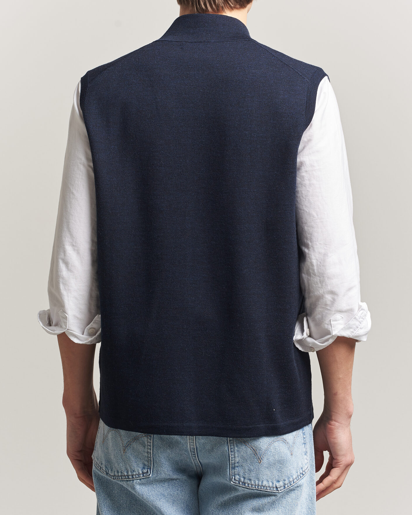 Herren | Pullover | Morris | Merino Double Zip Vest Navy