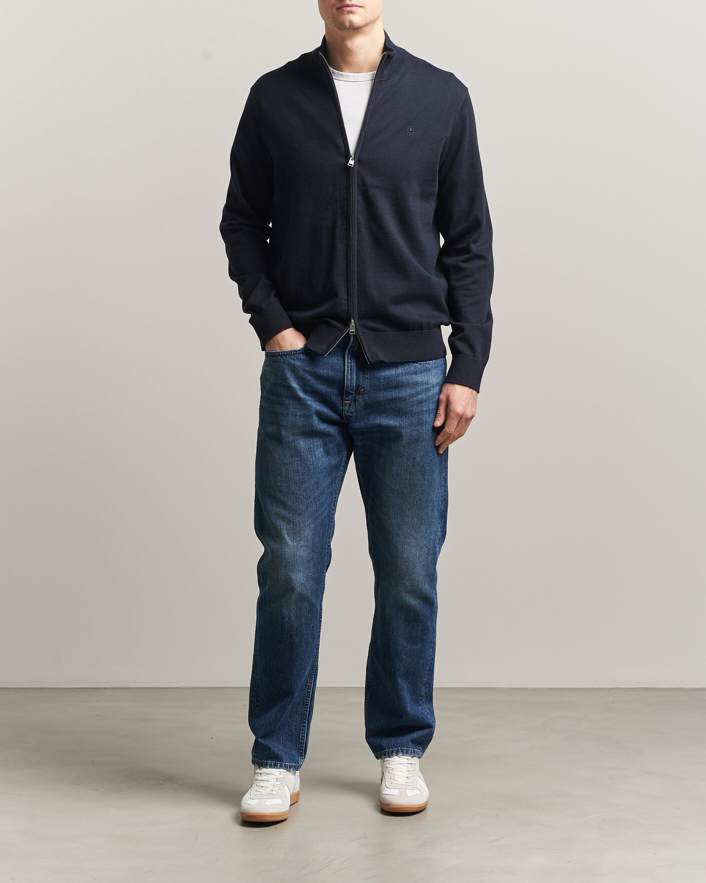 Herren | Pullover | Morris | Riley Zip Cardigan Navy