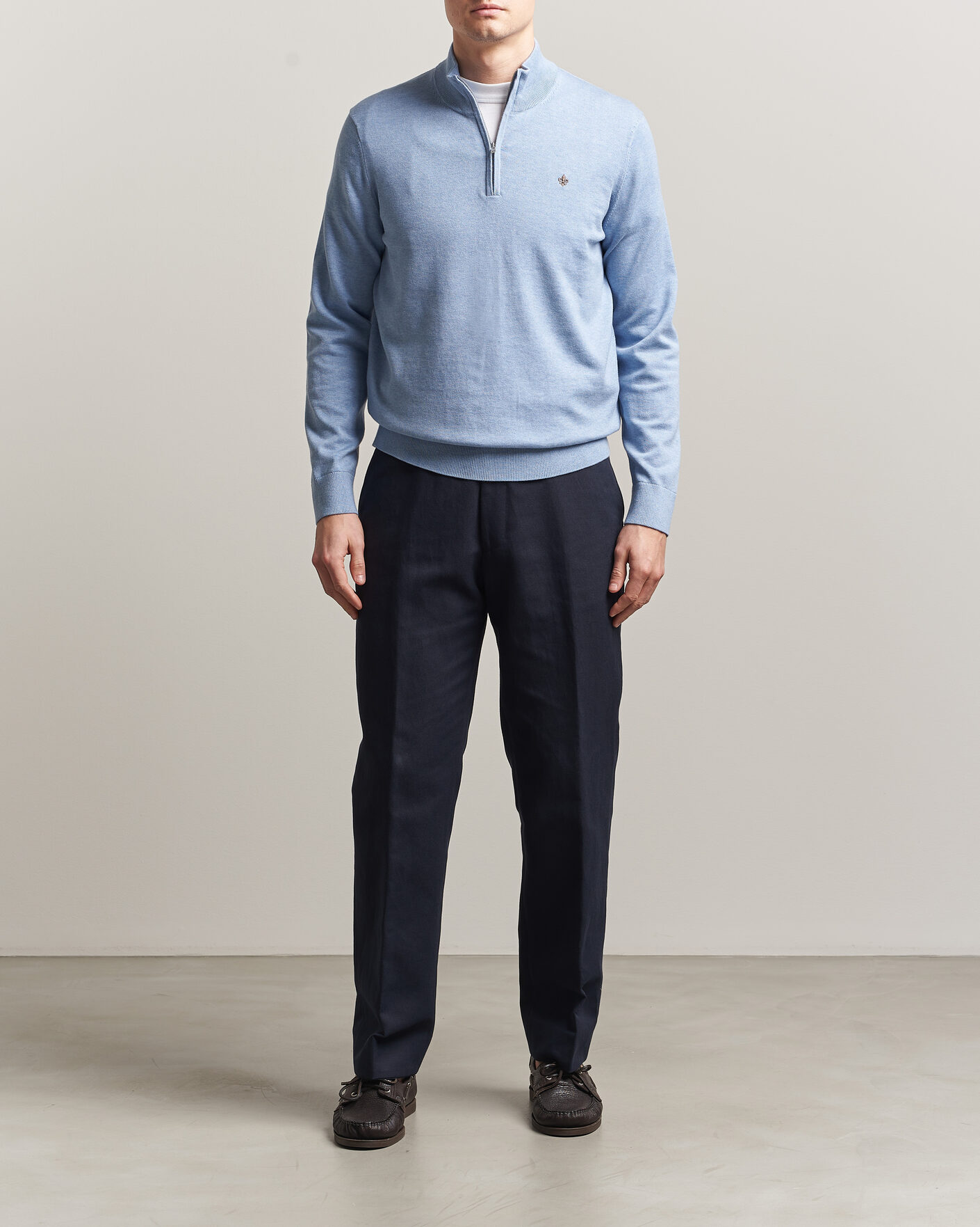 Herren | Pullover | Morris | Riley Half-Zip Light Blue