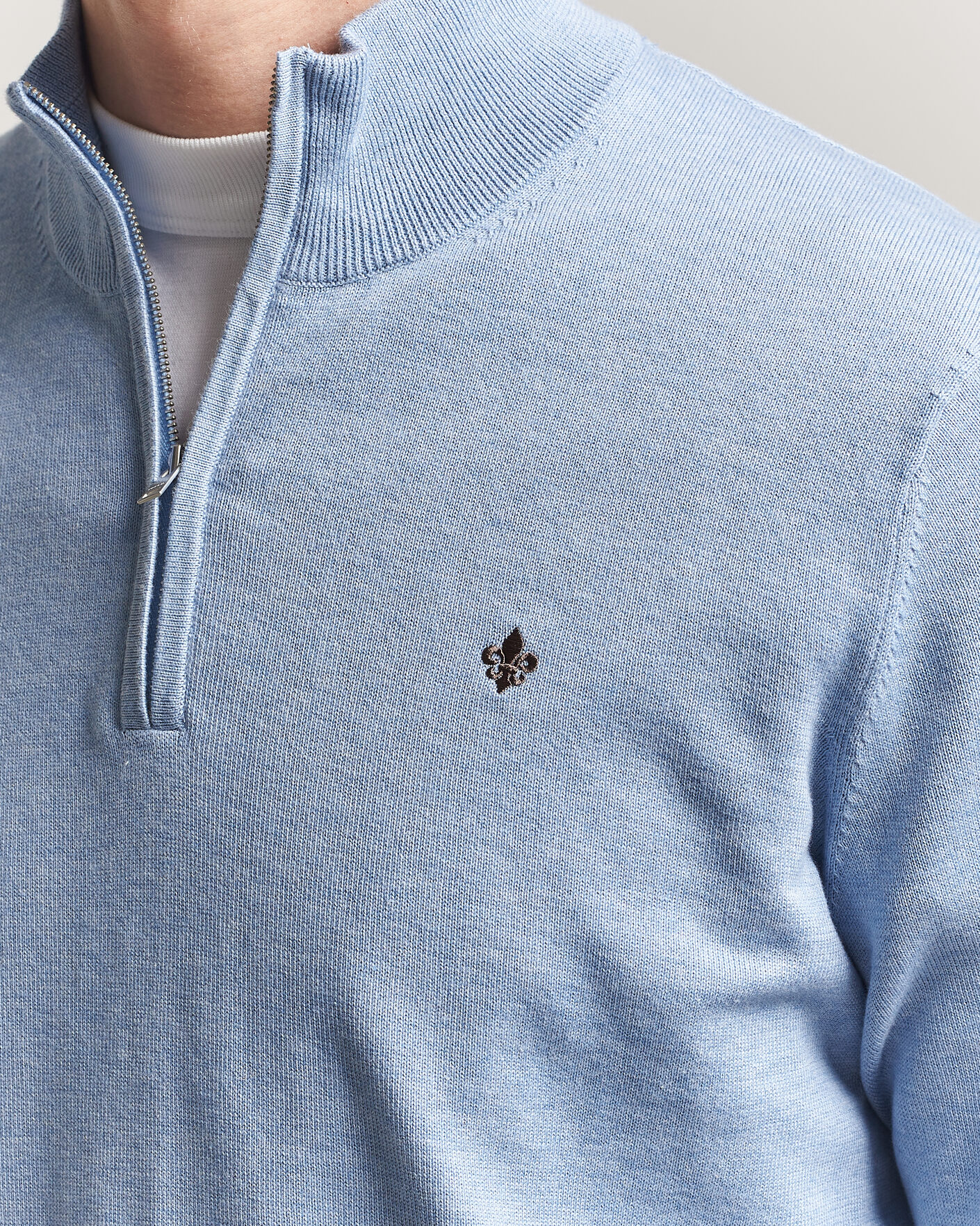 Herren | Pullover | Morris | Riley Half-Zip Light Blue