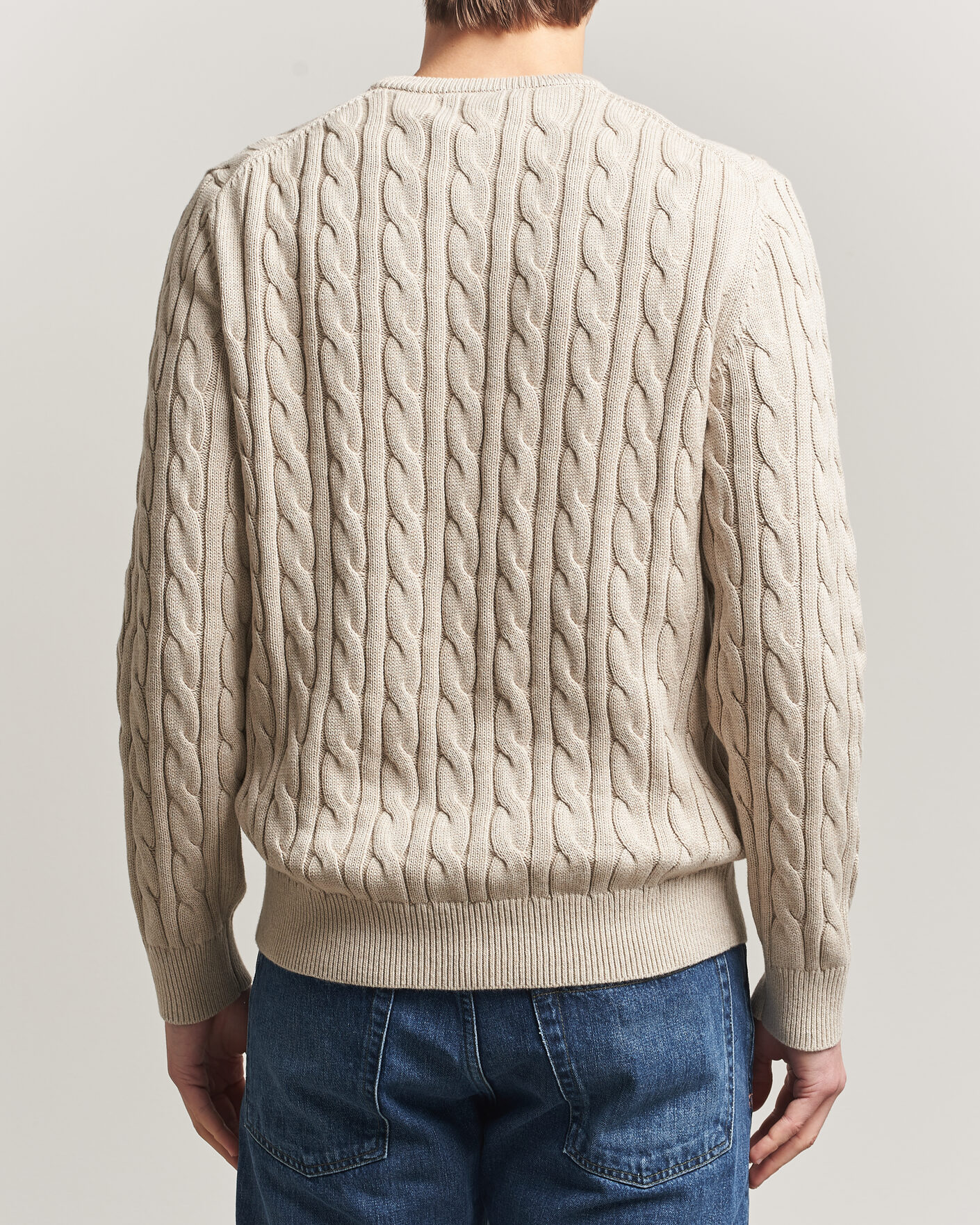 Herren | Pullover | Morris | Ethan Cable Oneck Khaki