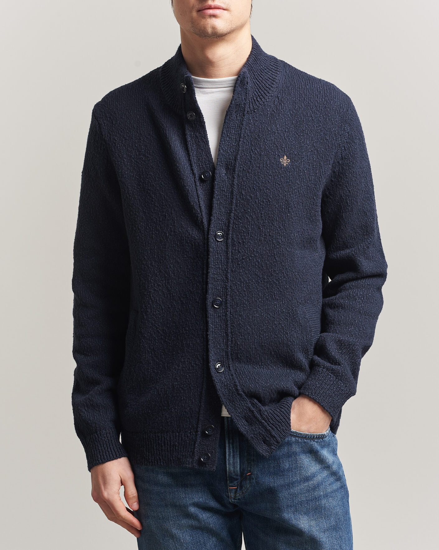 Herren | Pullover | Morris | Windham Button Cardigan Navy