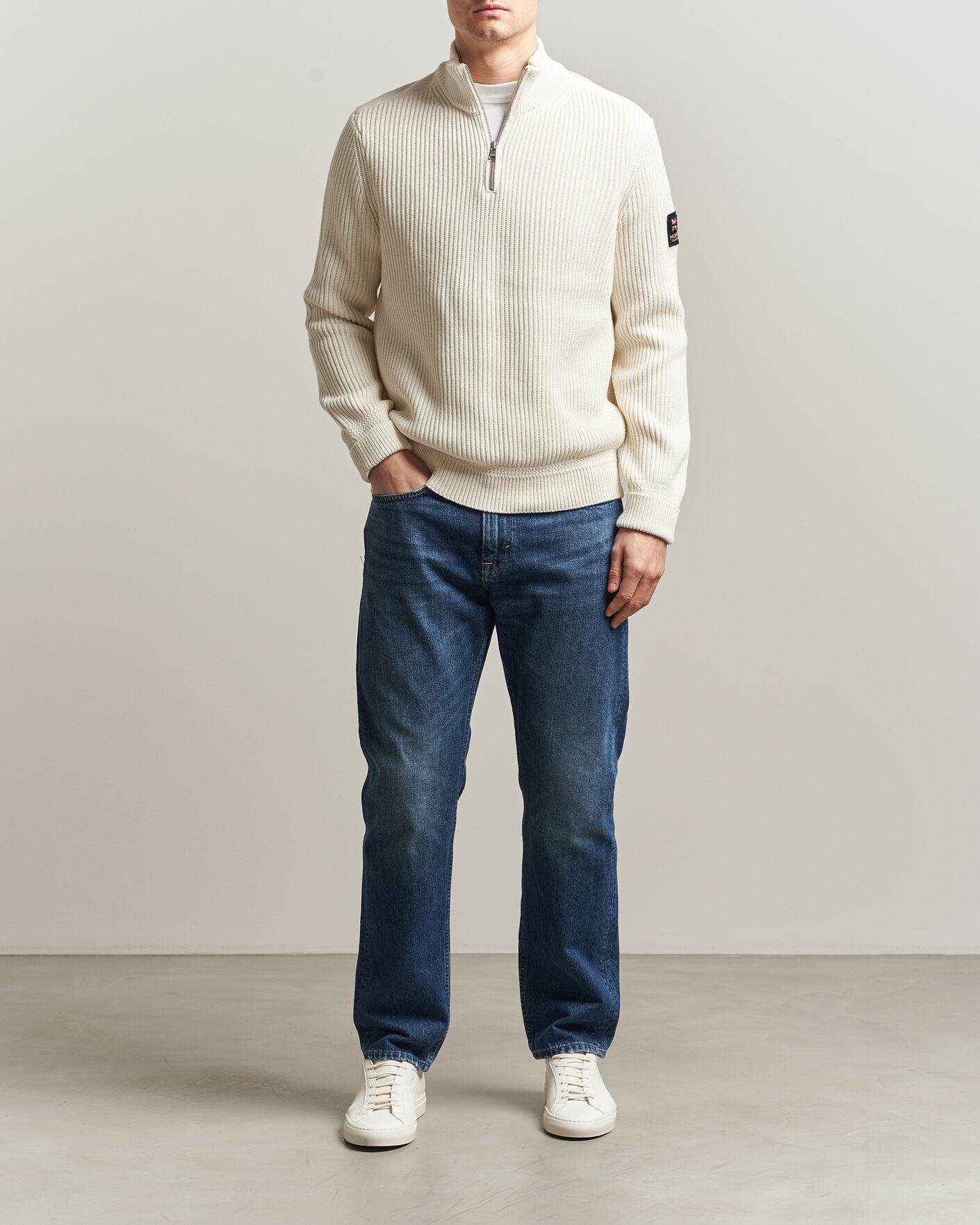 Herren | Pullover | Morris | Brenton Half-Zip Off White