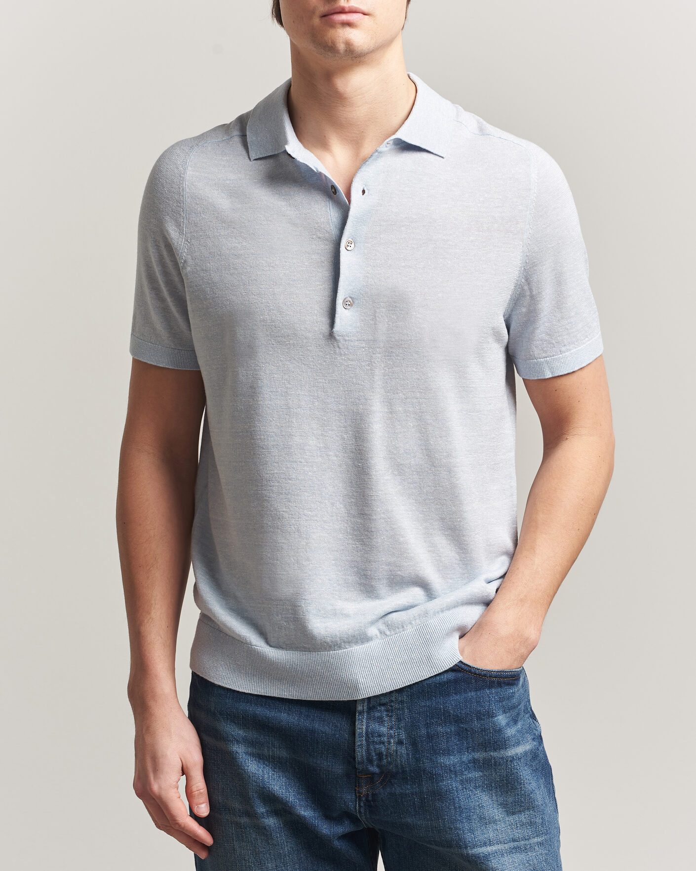 Herren | Poloshirts | Morris | Colin Short Sleeve Polo Shirt Light Blue