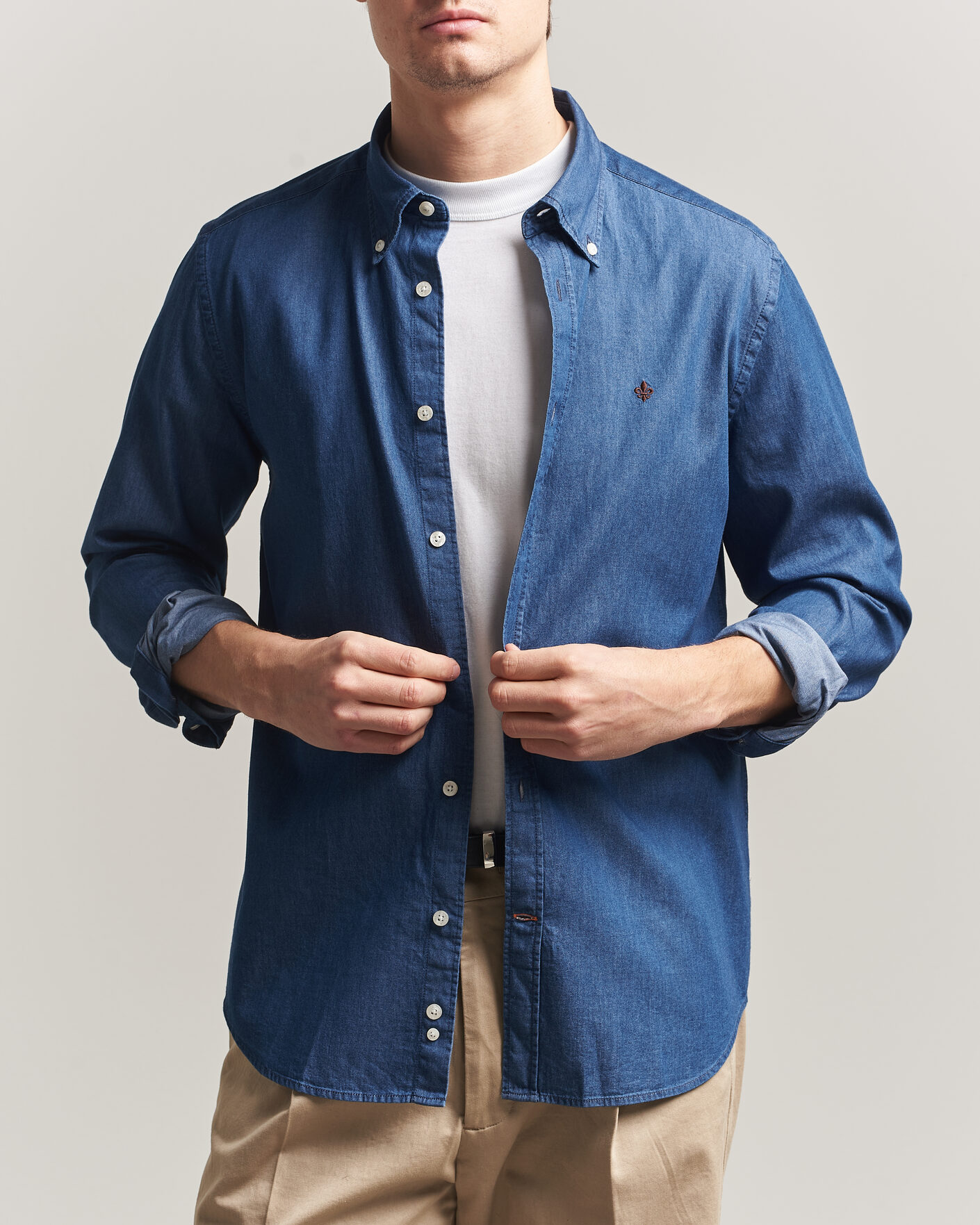 Herren | Hemden | Morris | Light Denim Shirt Blue