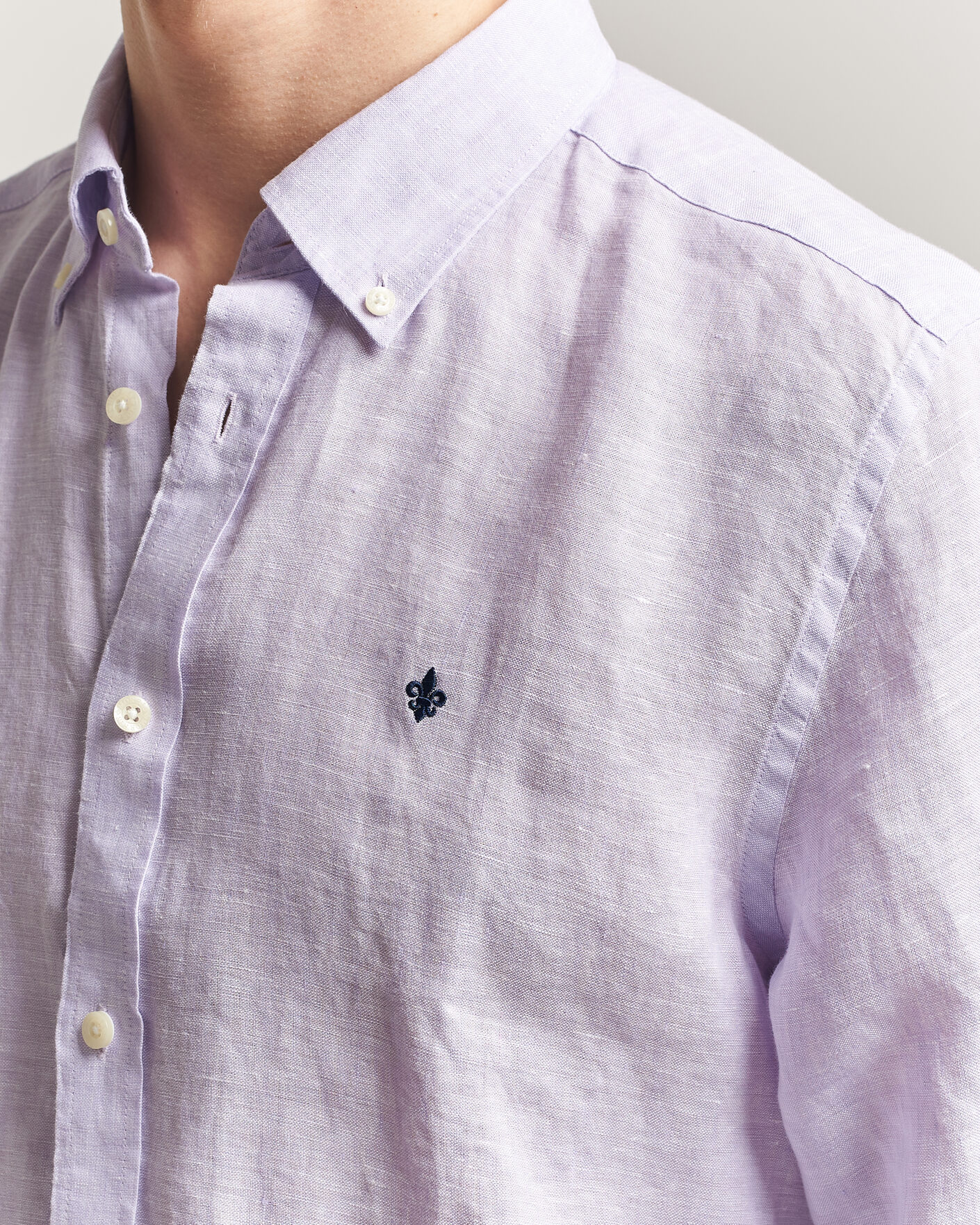 Herren | Hemden | Morris | Douglas Button Down Linen Shirt Purple