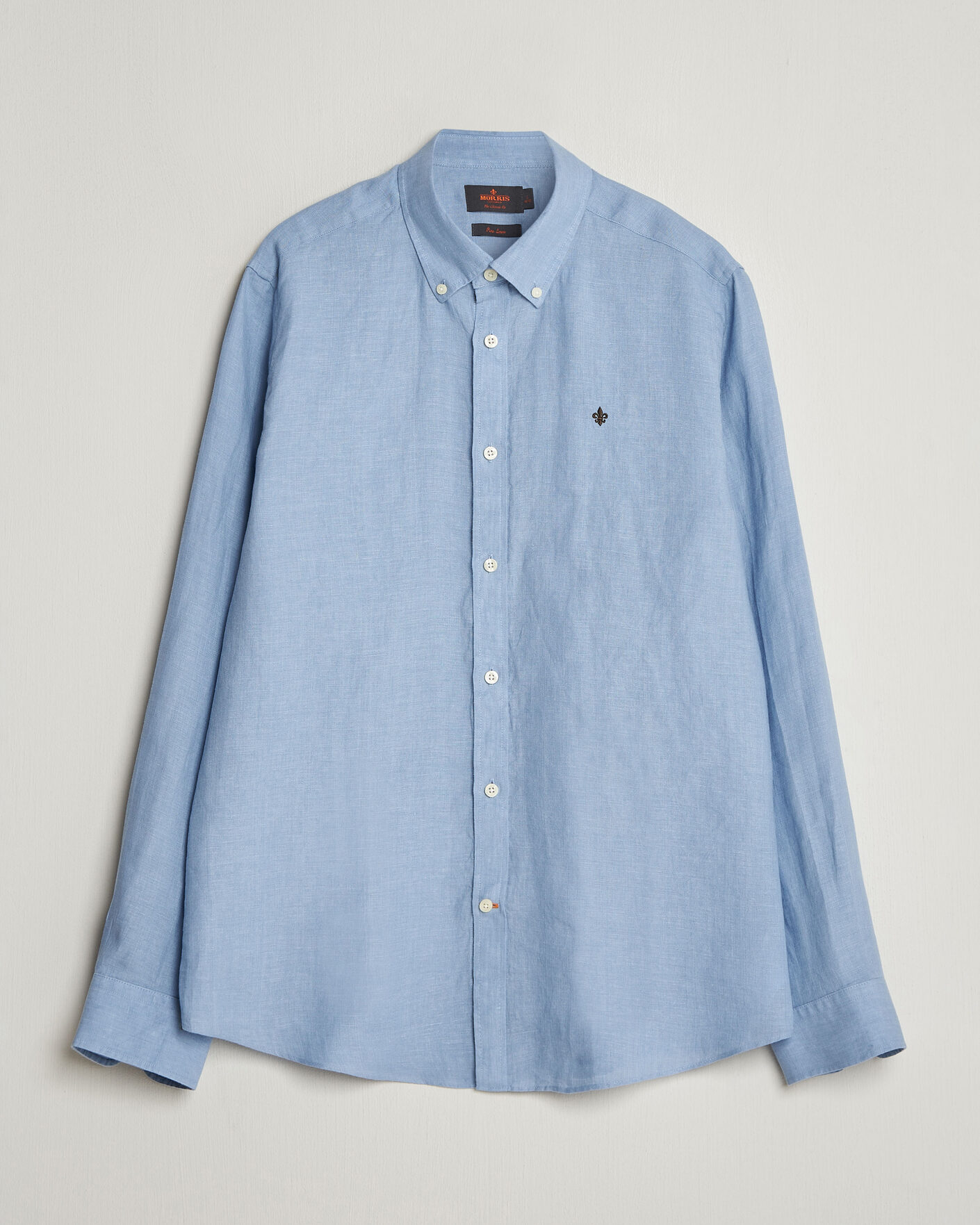 Herren | Hemden | Morris | Douglas Button Down Linen Shirt Light Blue