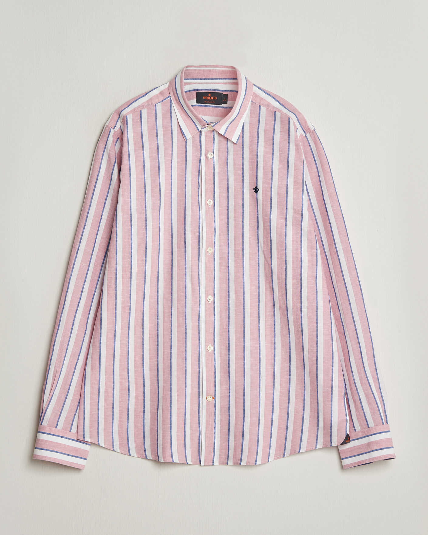 Herren | Hemden | Morris | Douglas Linen Striped Shirt Red/White