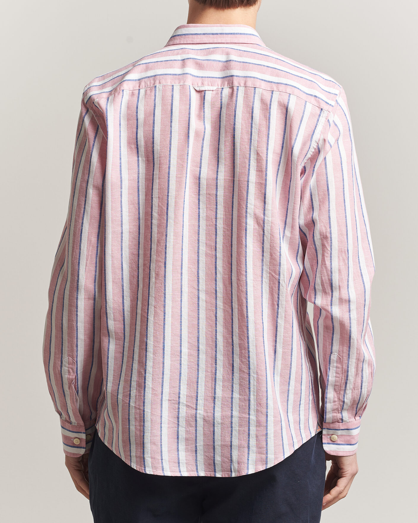 Herren | Hemden | Morris | Douglas Linen Striped Shirt Red/White