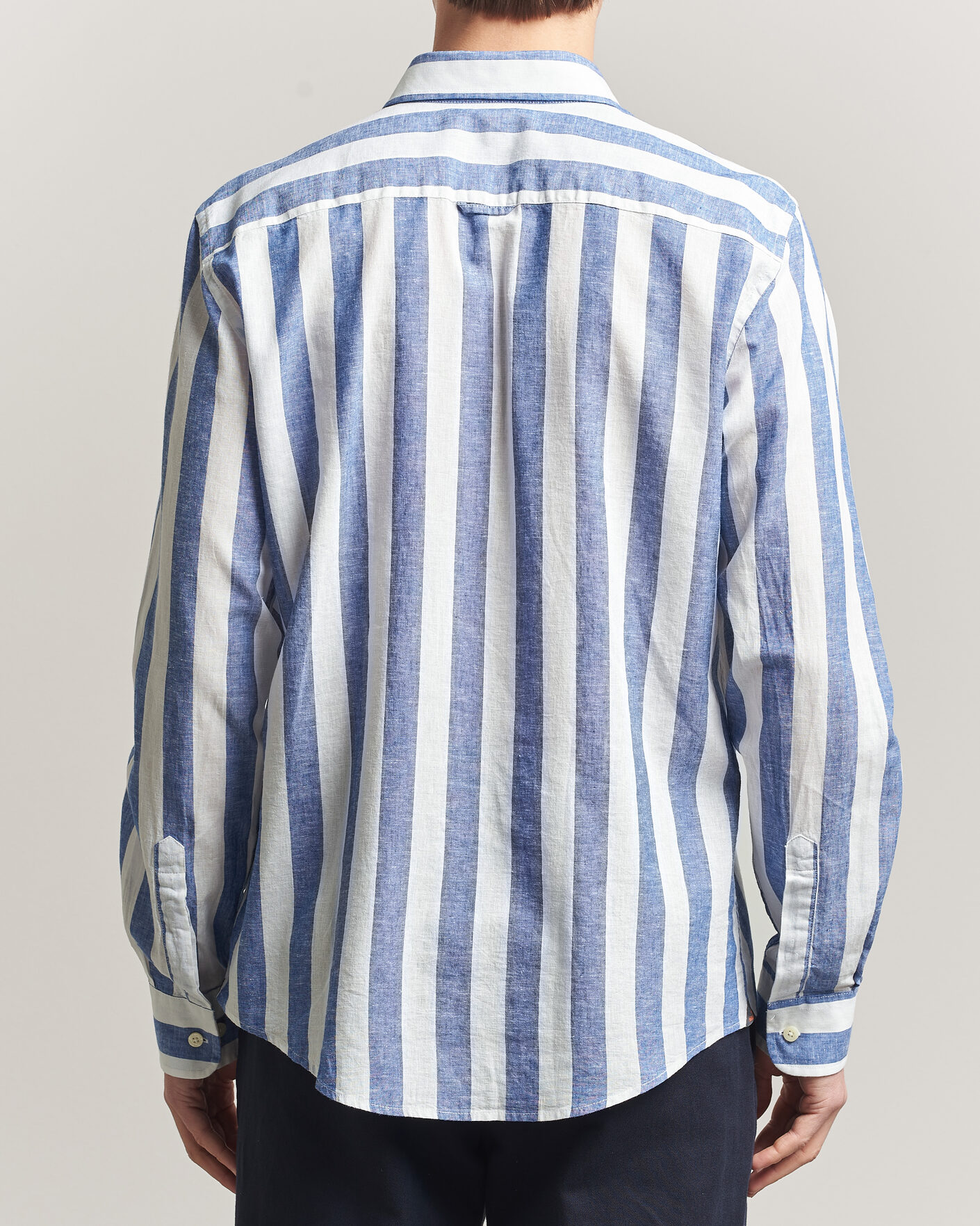Herren | Hemden | Morris | Douglas Linen Striped Shirt Blue/White
